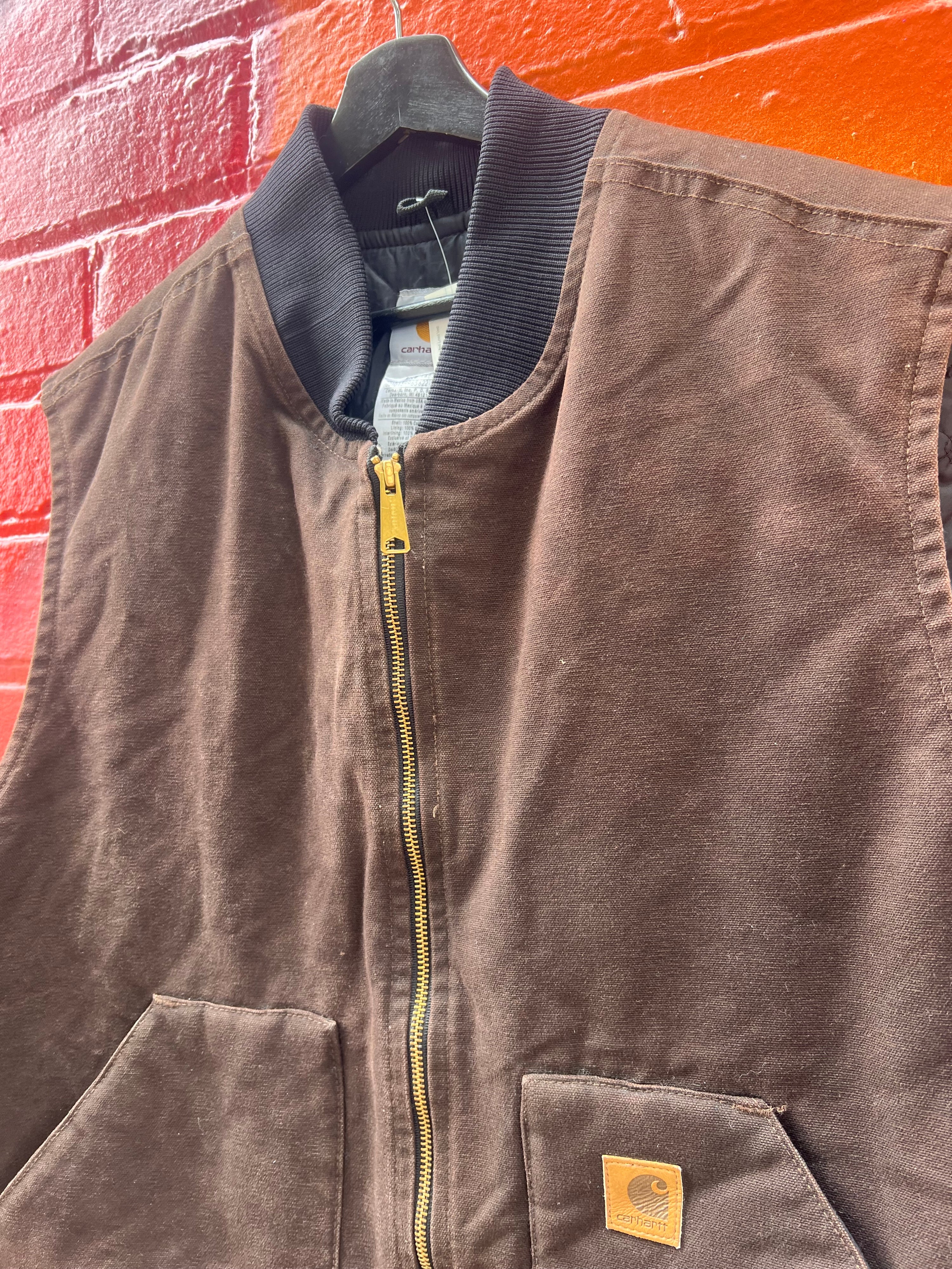 [3XL] Carhartt Chocolate Brown Quilted Lined Vest
