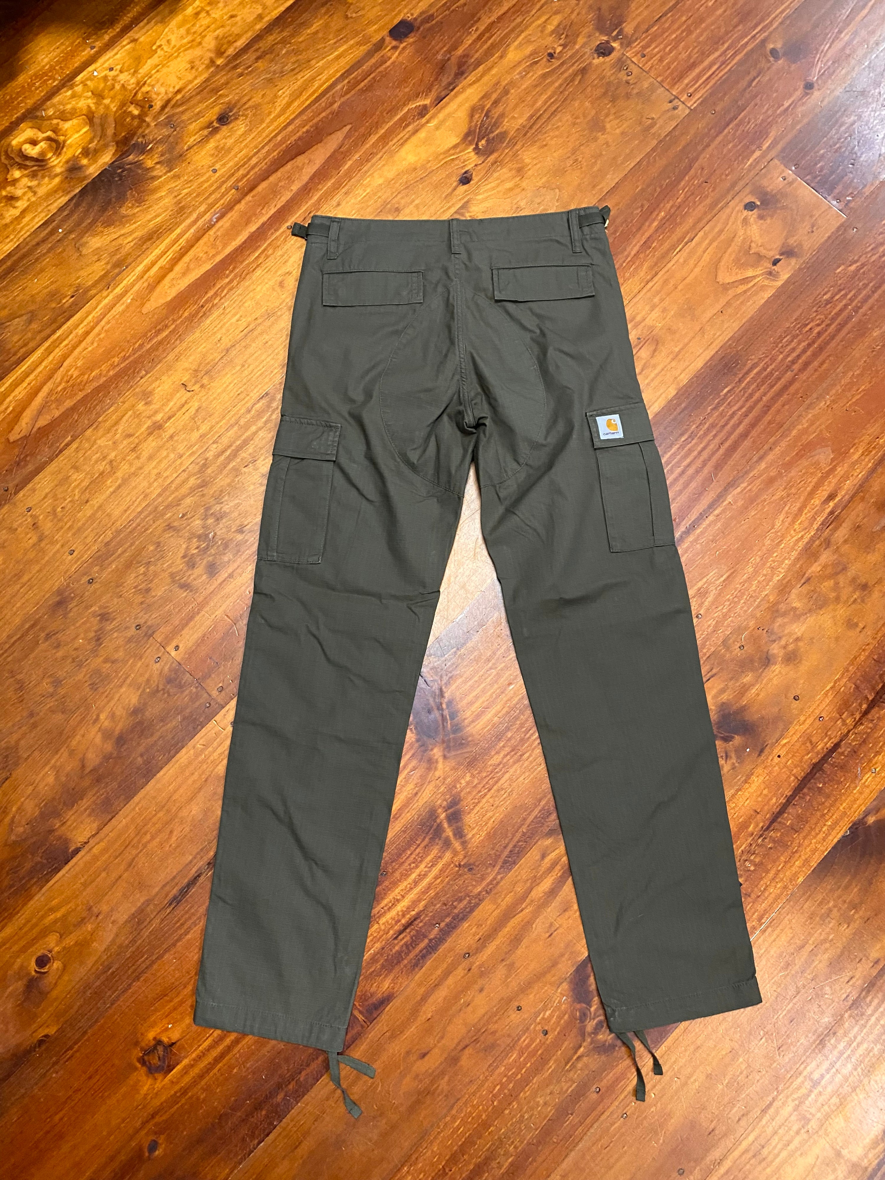 [29] Carhartt WIP Aviation Pants Green Cargo Ripstop 29x32