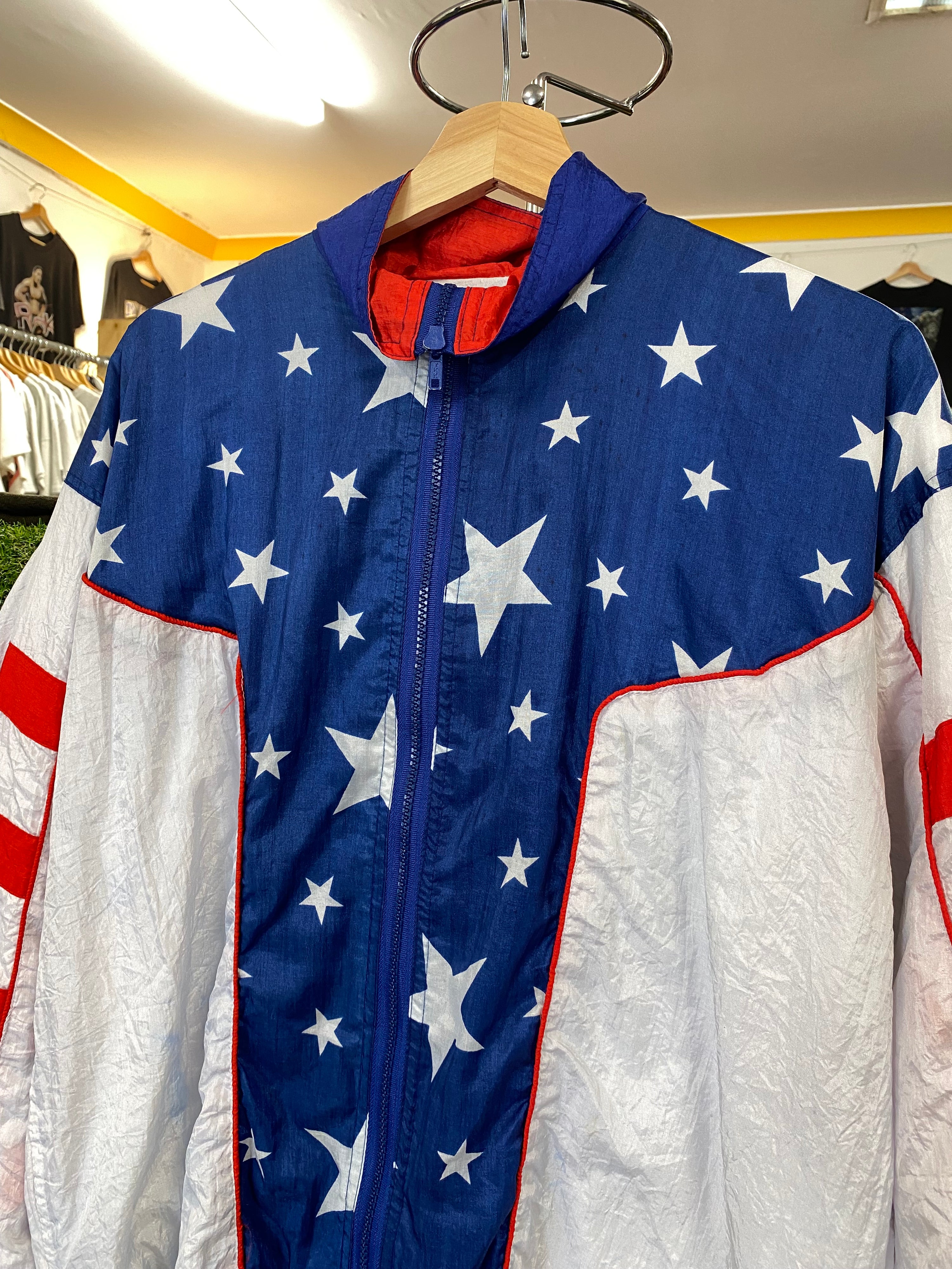 [S] 1990s White/Flag USA Jacket