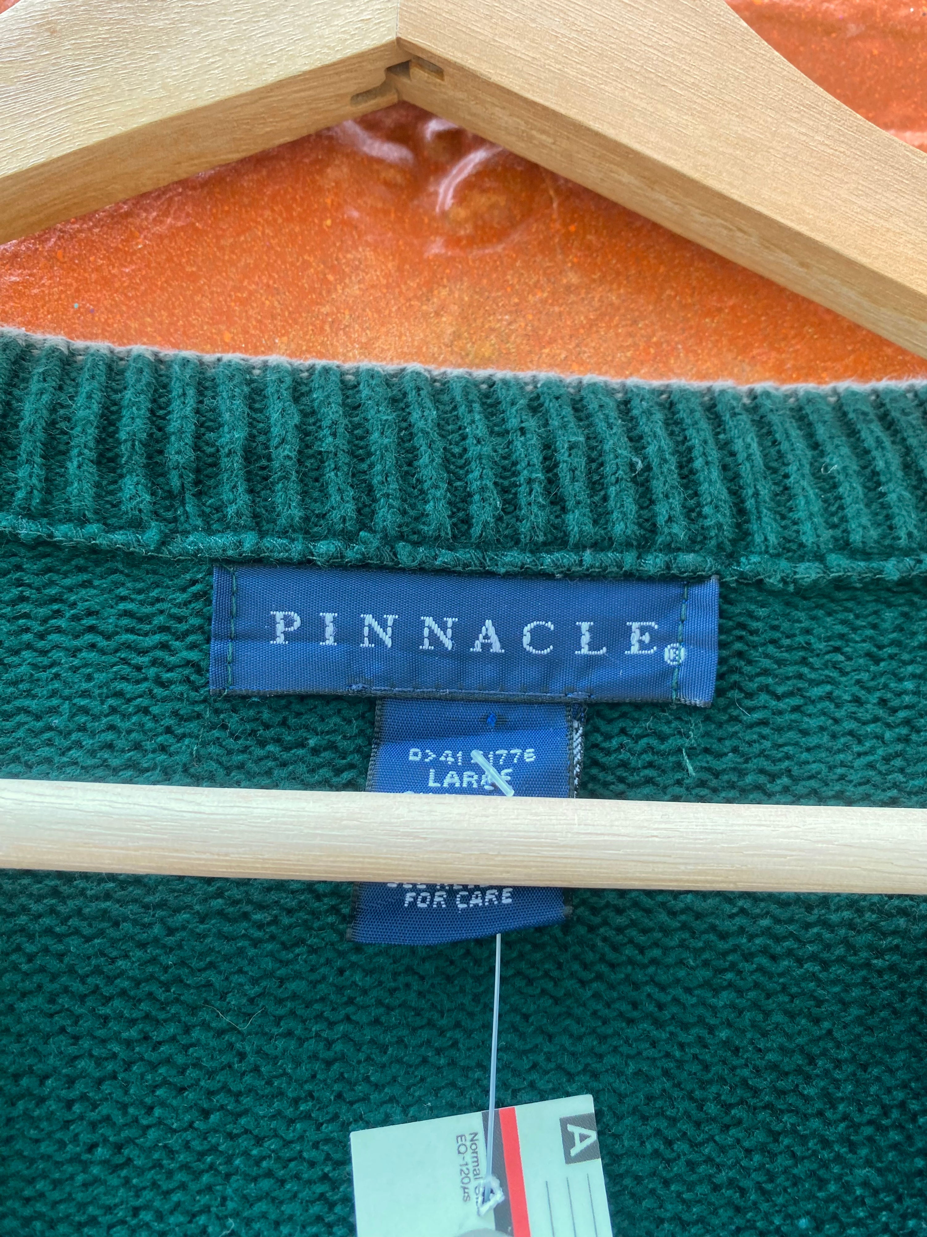 [L] Pinnacle Golf Club Green Knit Sweater