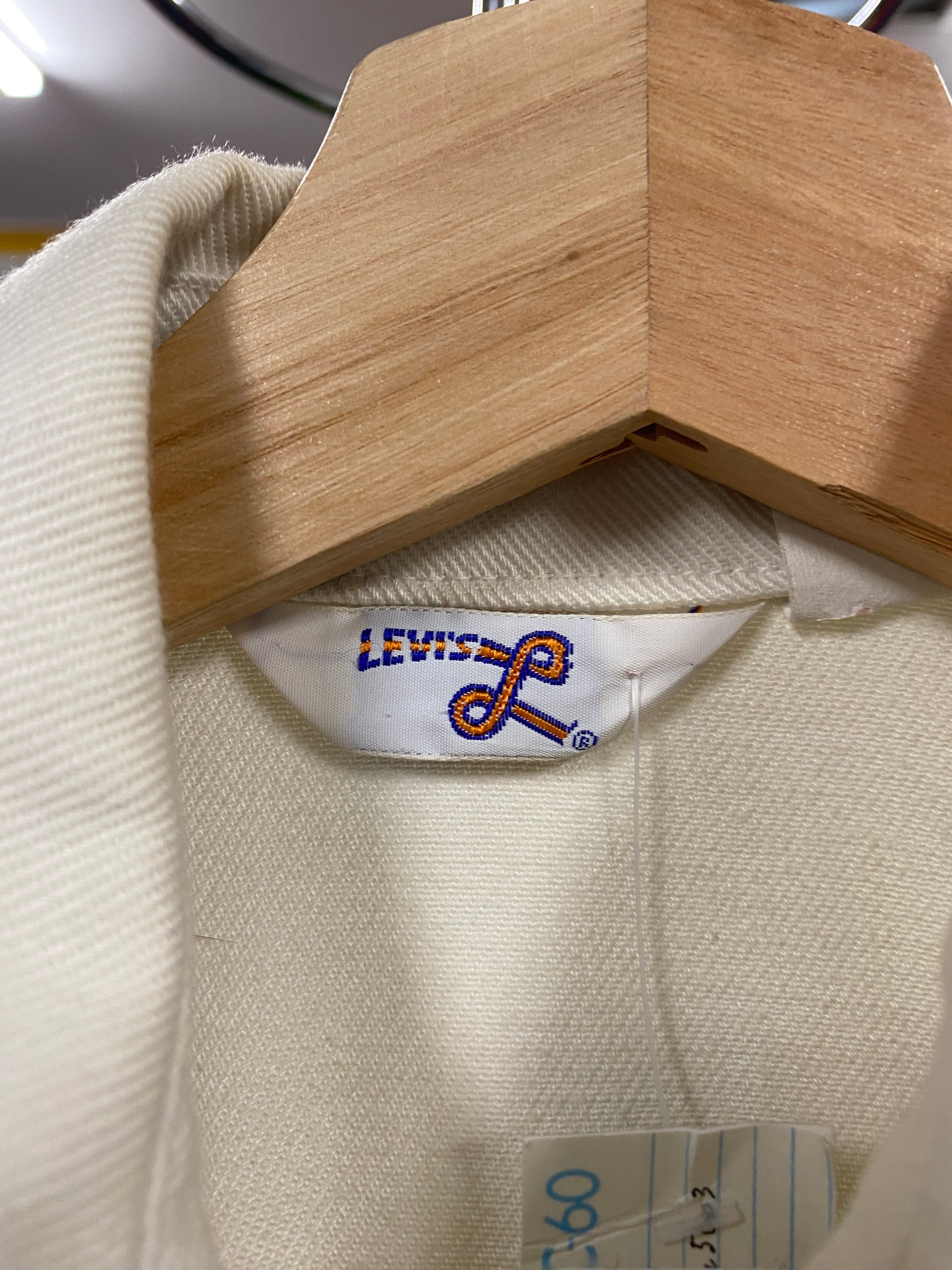 [S] Levi's White Denim Button up jacket