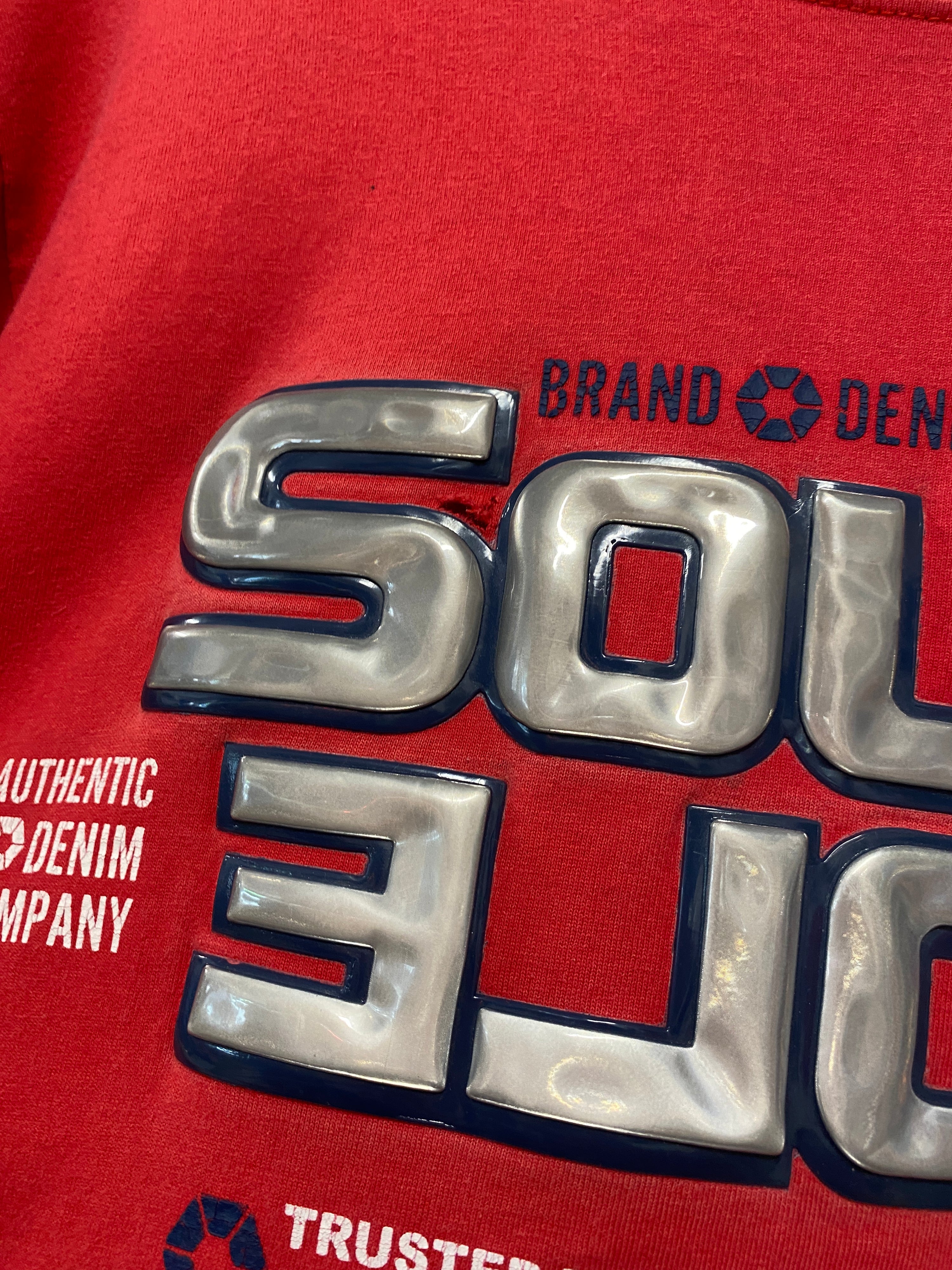 L - South Pole Tactile Spellout Red Tee