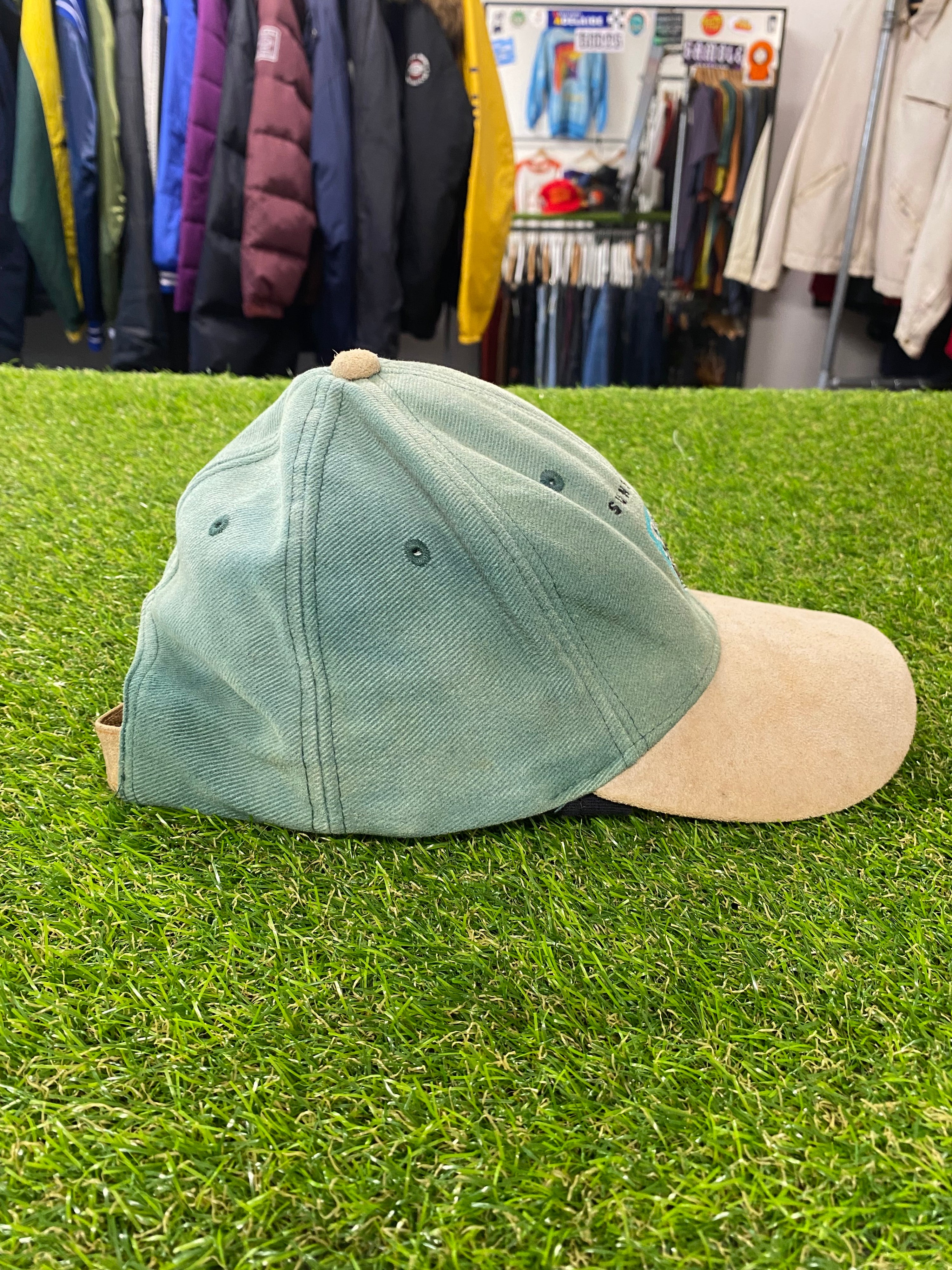 Vintage Solar Wipes Sunscreen Faded Green Hat