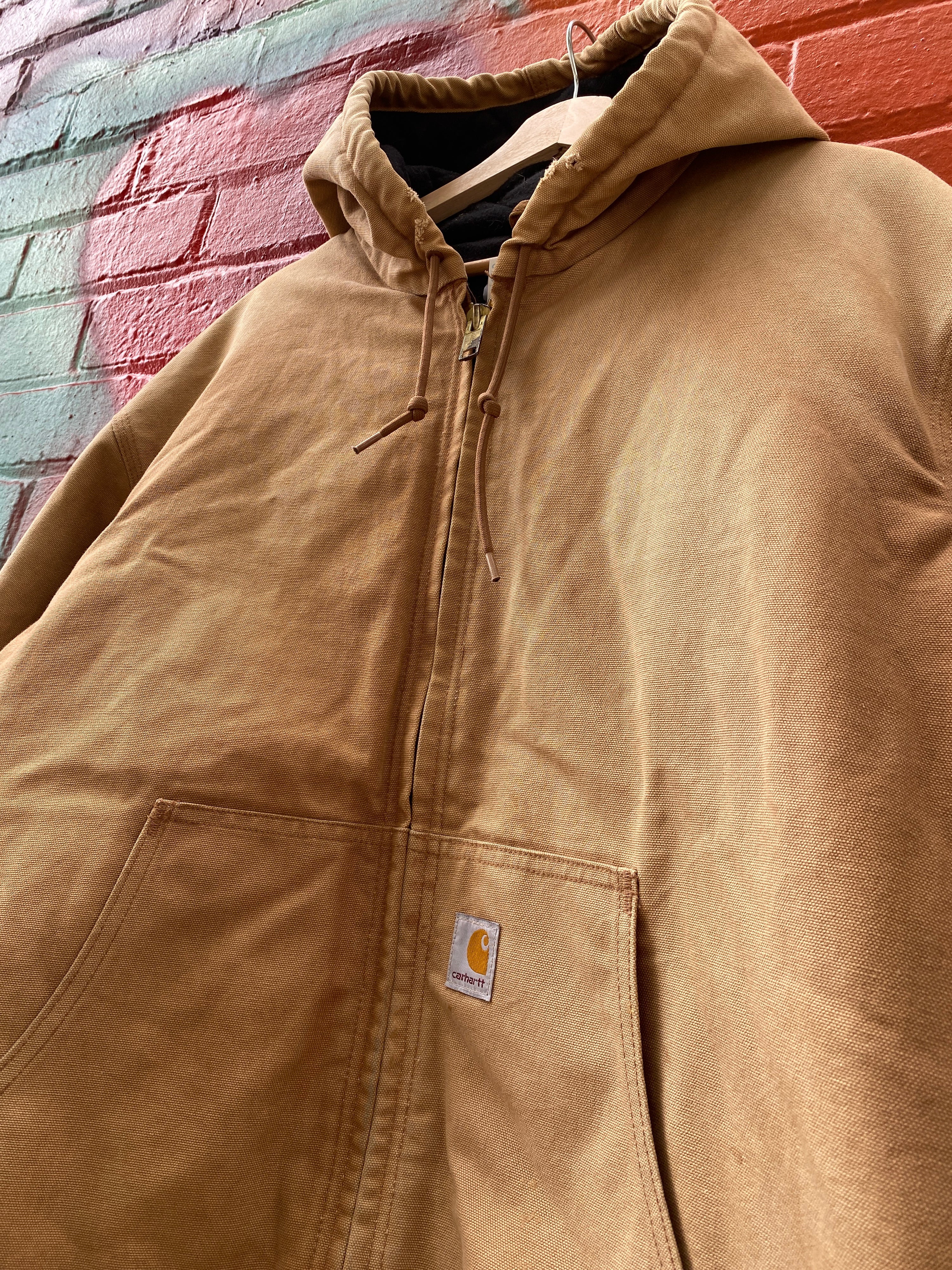 2XL - Carhartt Active Hooded Jacket Faded Tan