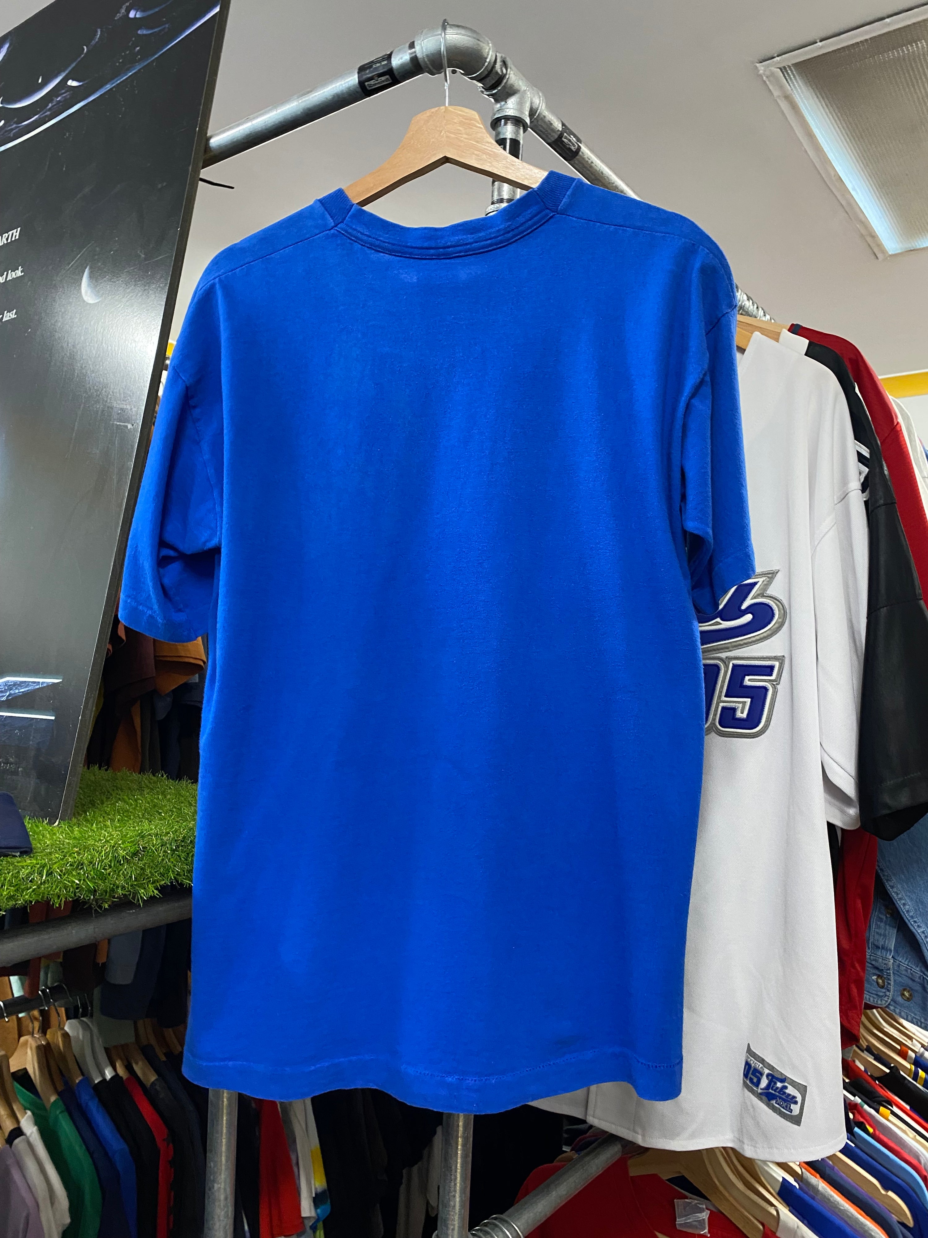 L - 1990s St Louis Blues Angry Puck Blue Tee