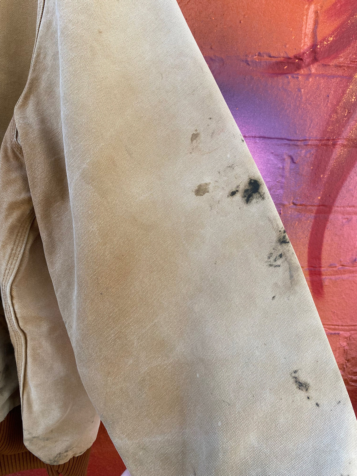 [XL] Carhartt Distressed Brown Active Jacket: Crossland Heavy Contractors