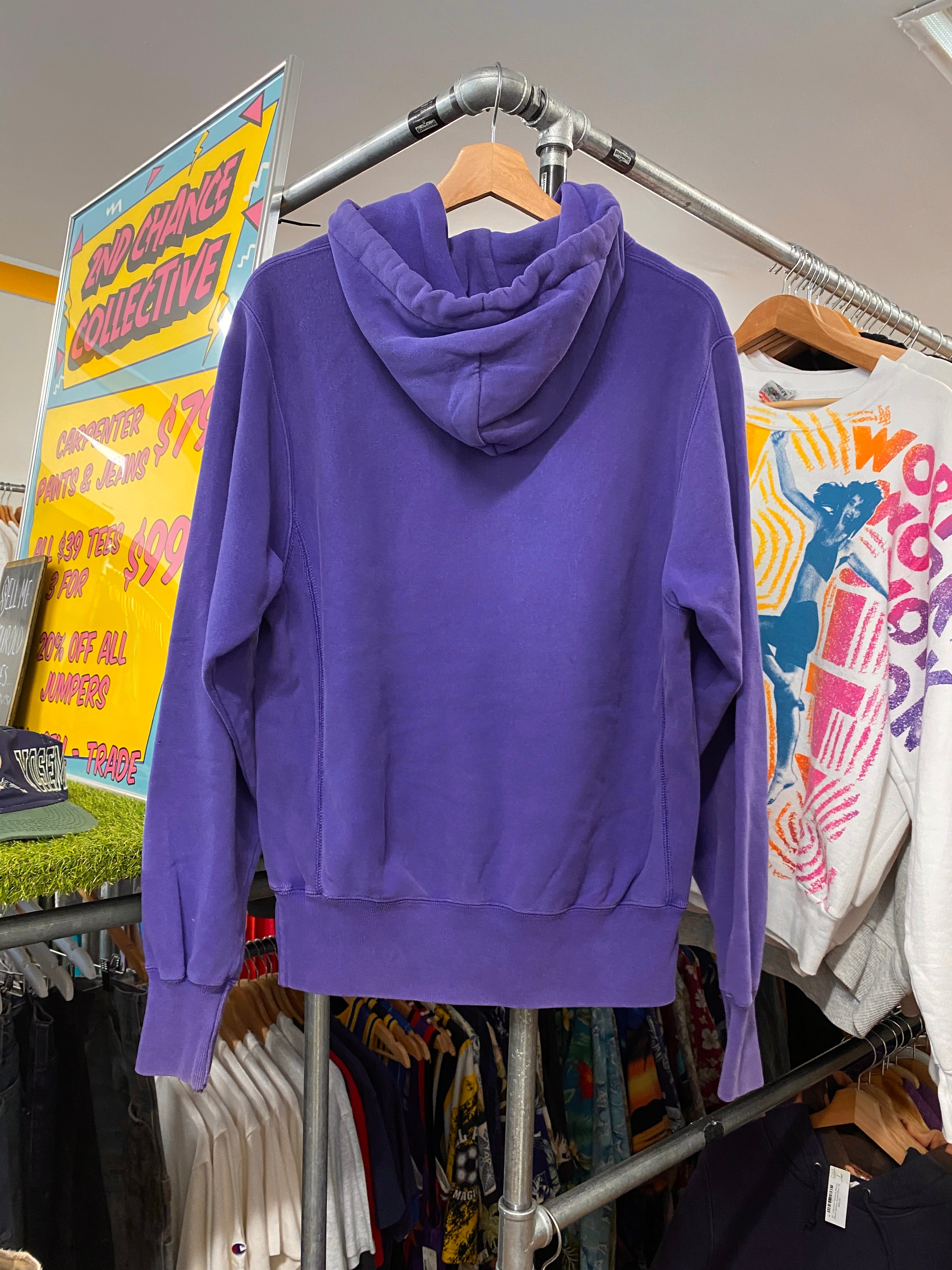 S - Champion Reverse Weave Purple 3 Spellout Hoodie