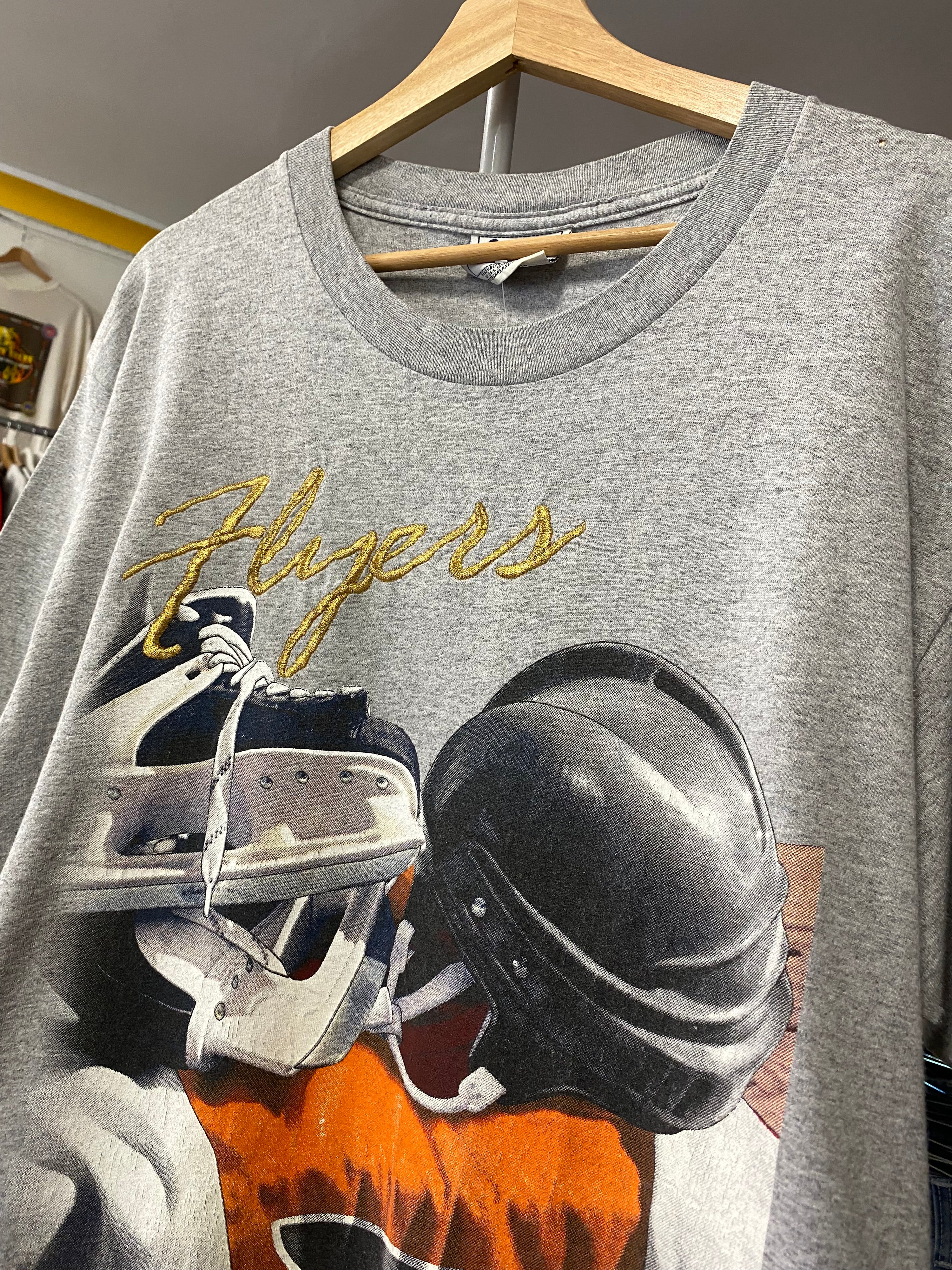 L - 90s Philadelphia Flyers Big Print LEE Tee