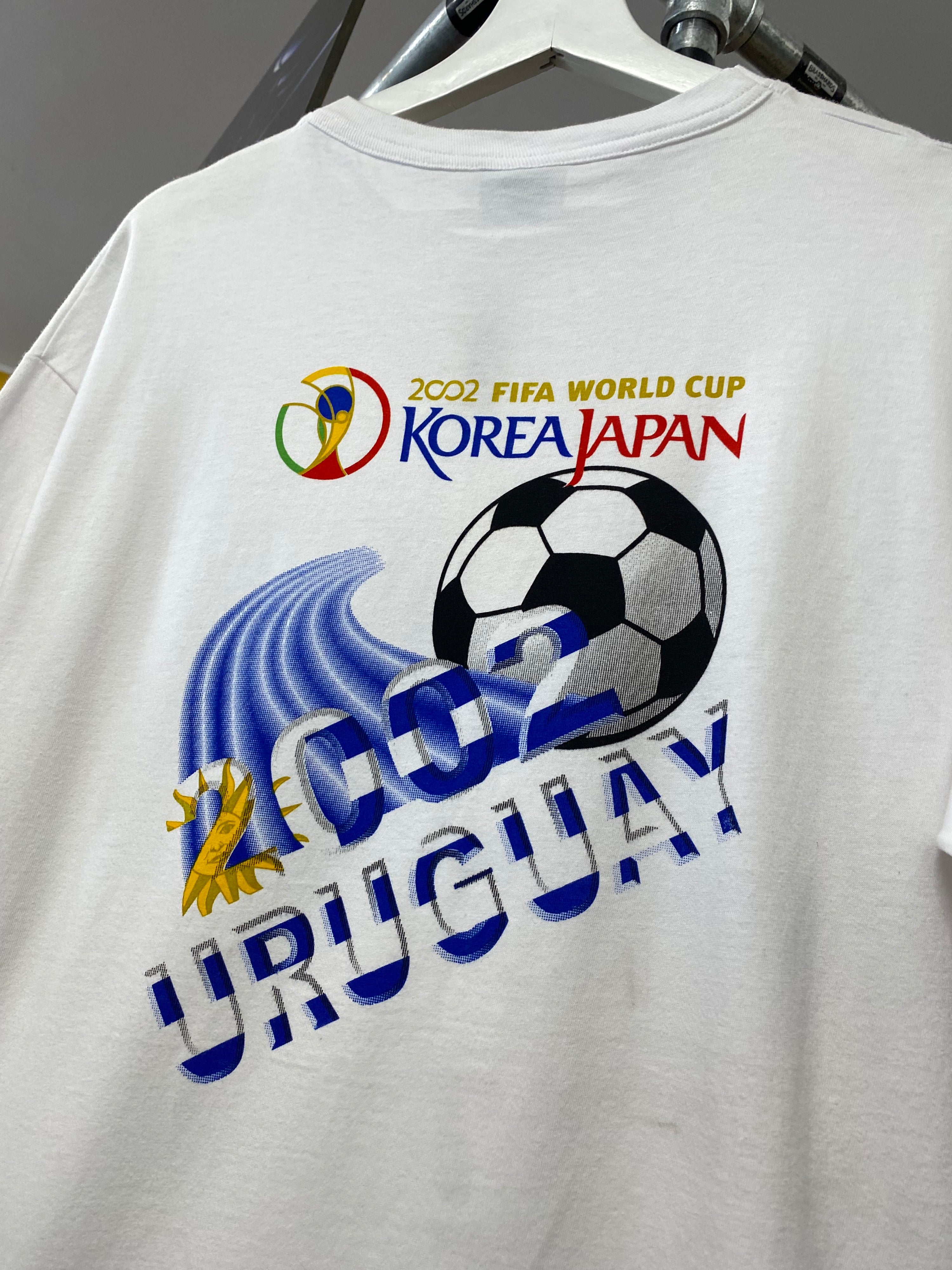 M - 2002 Korea x Japan FIFA World Cup Uruguay DS White Tee
