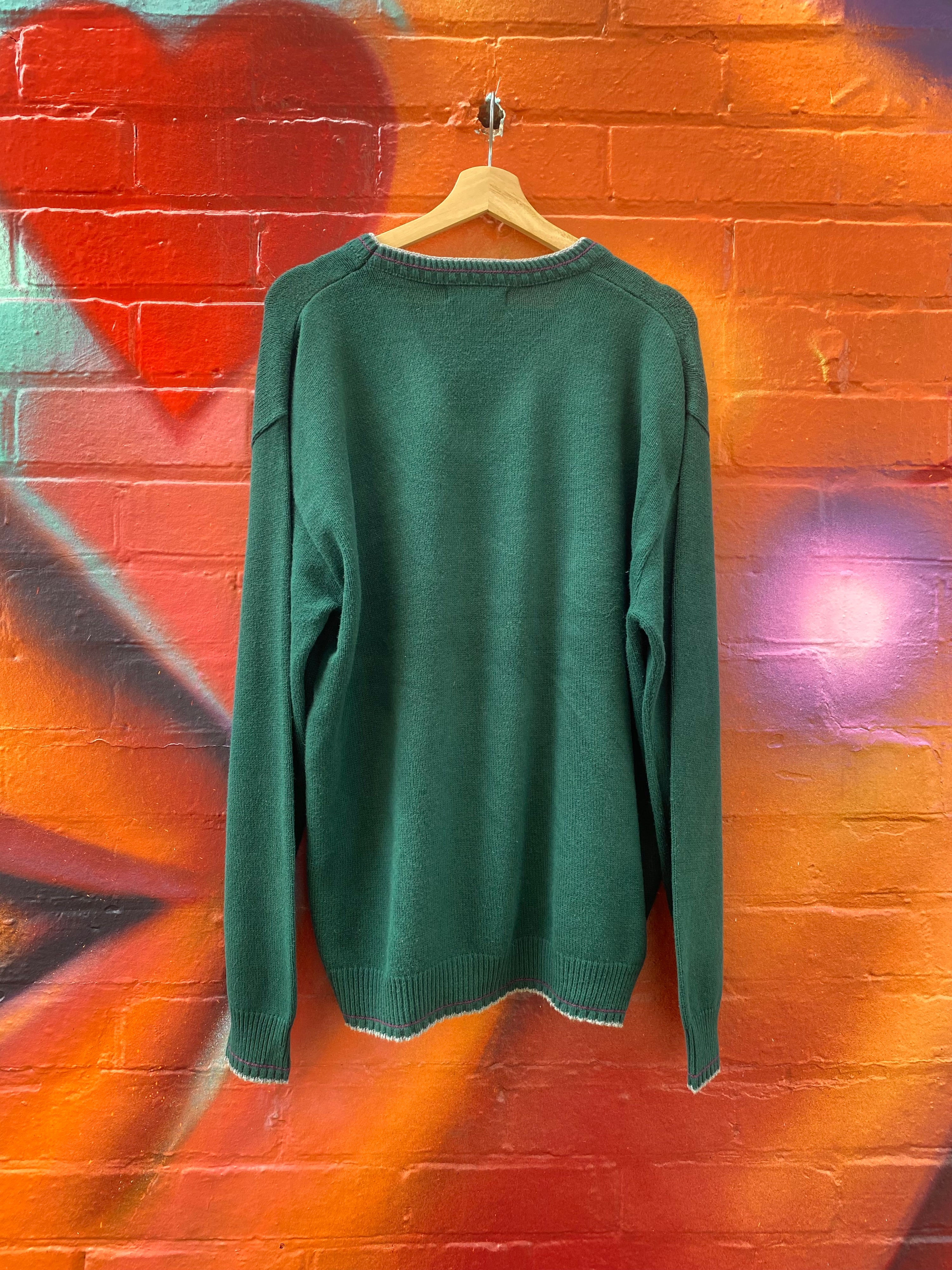 [L] Pinnacle Golf Club Green Knit Sweater