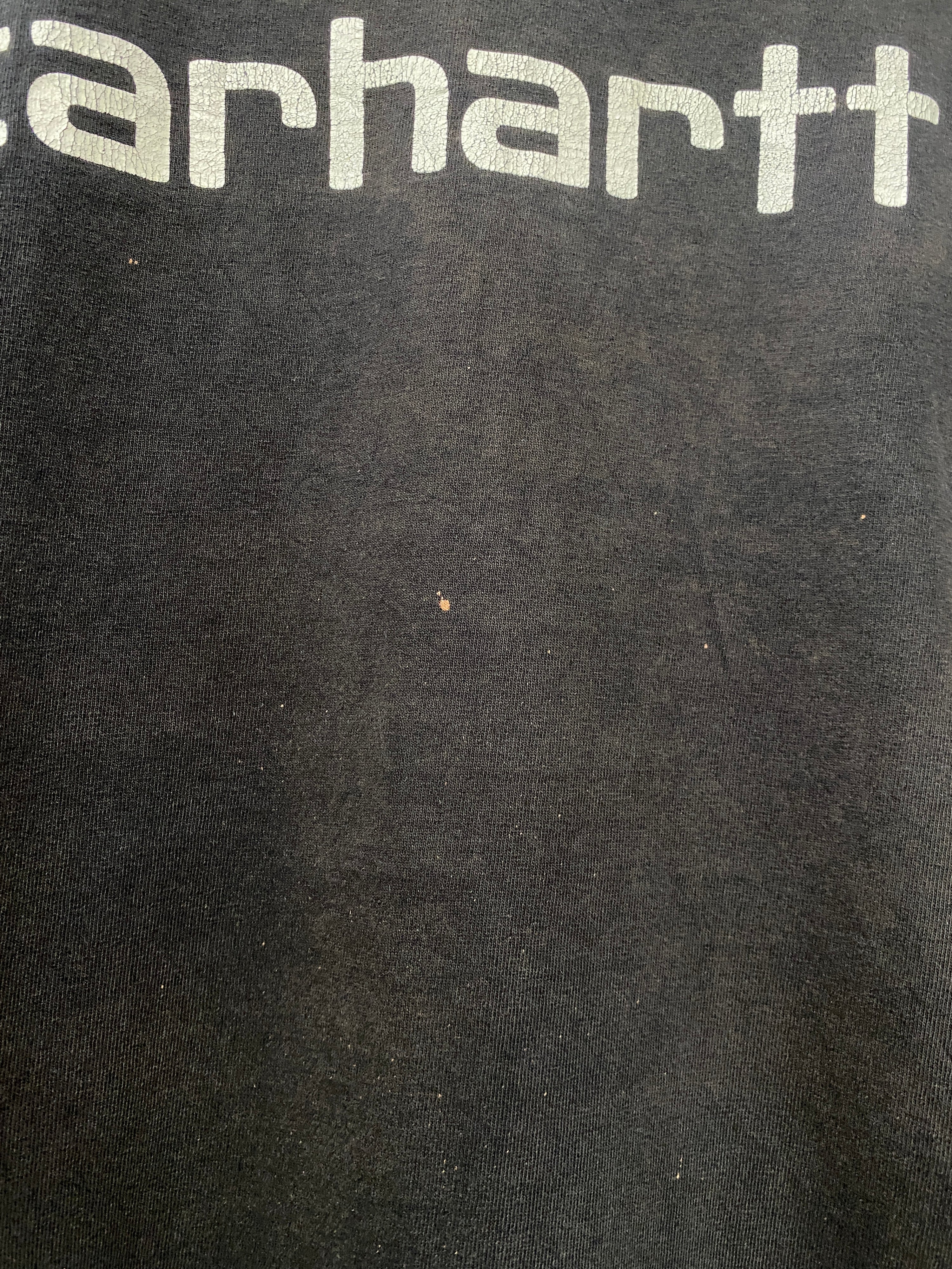M - Carhartt Distressed Black Spellout Tee