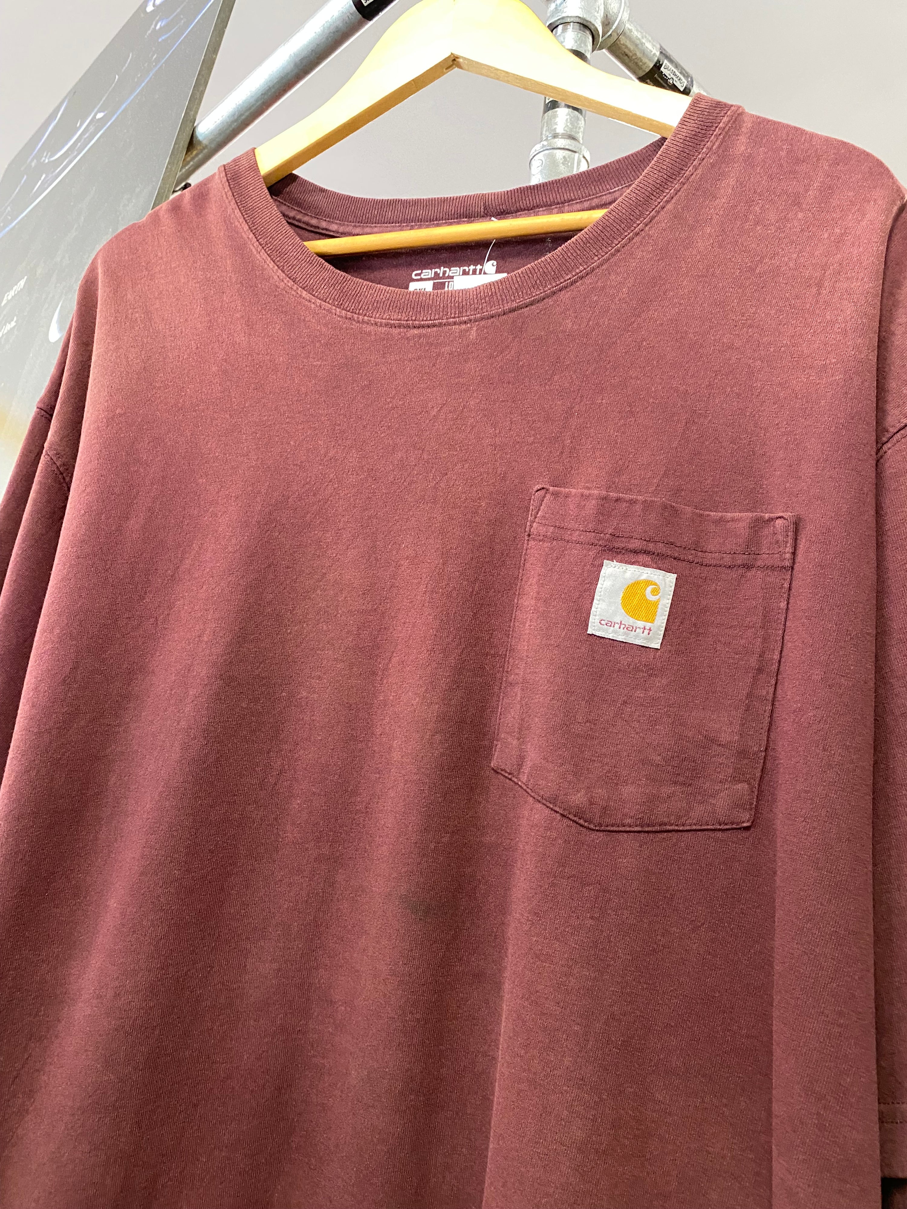 2XL - Burgundy Loose Fit Carhartt Pocket Tee