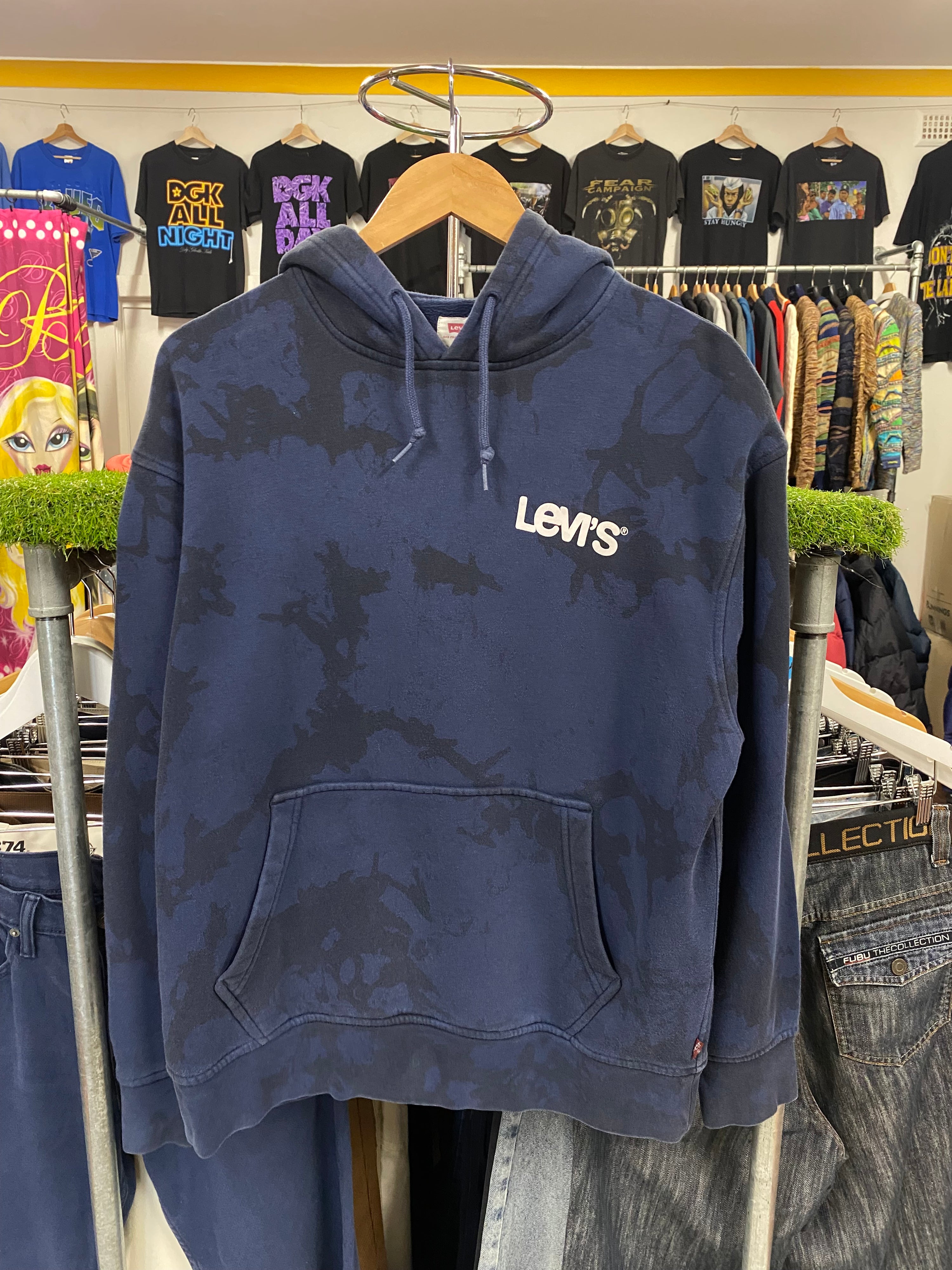 [S] Levi's Navy Splotchy Hoodie