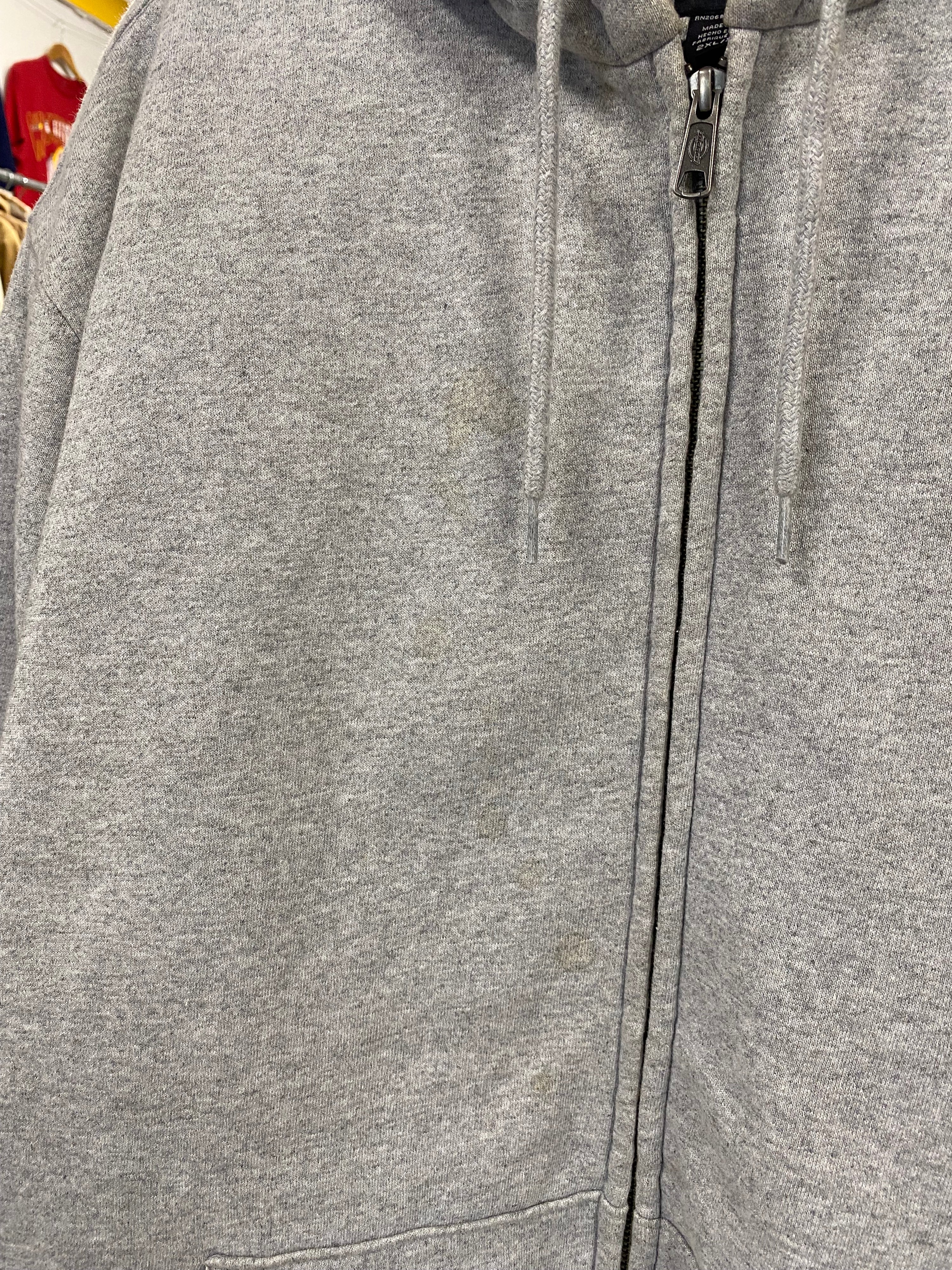 [2XL] Dickies Grey Quilt-Lined Zip Hoodie