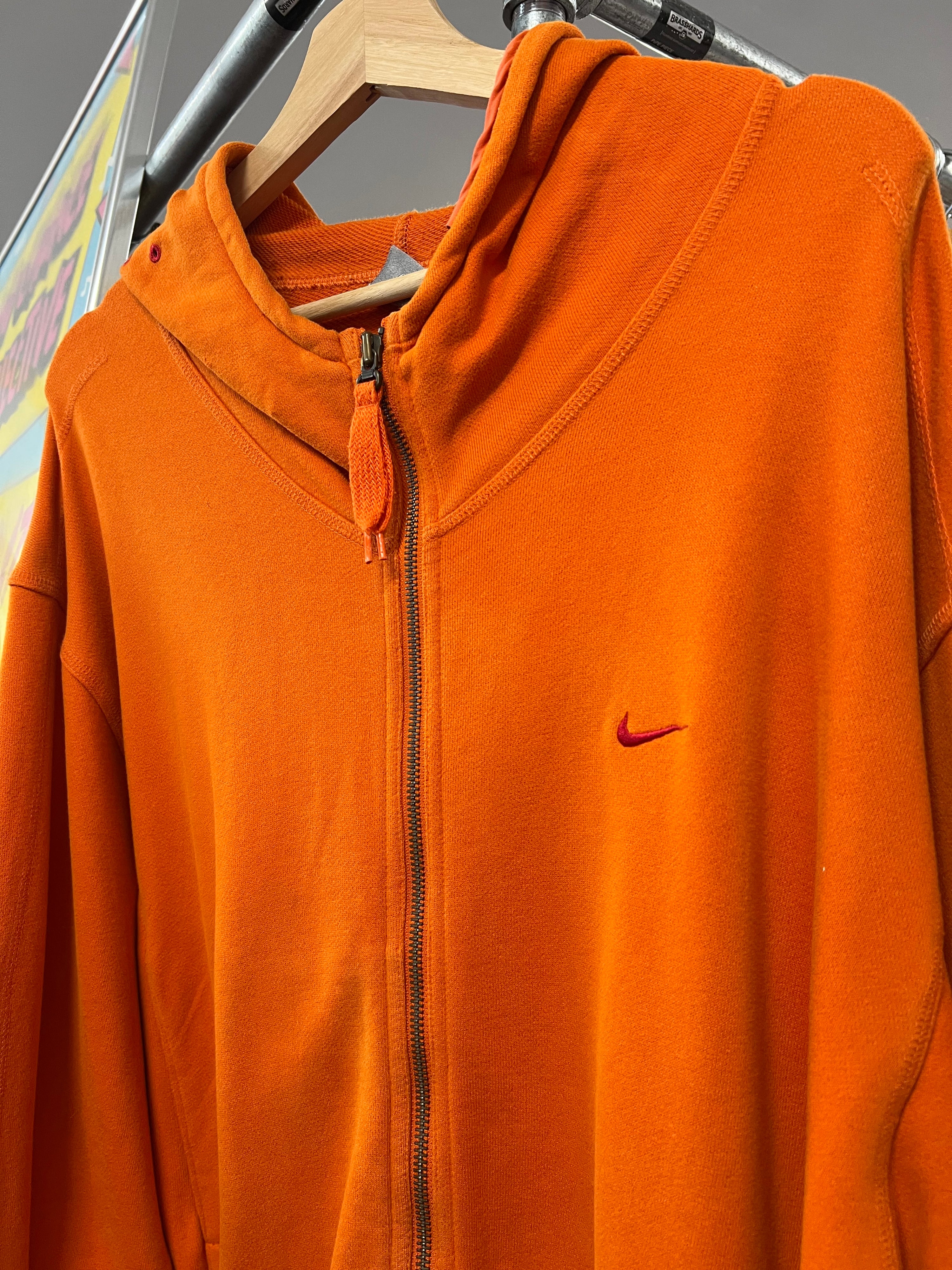 L - 2000s Nike Int'l Orange 2 Pocket Full Zip Hoodie