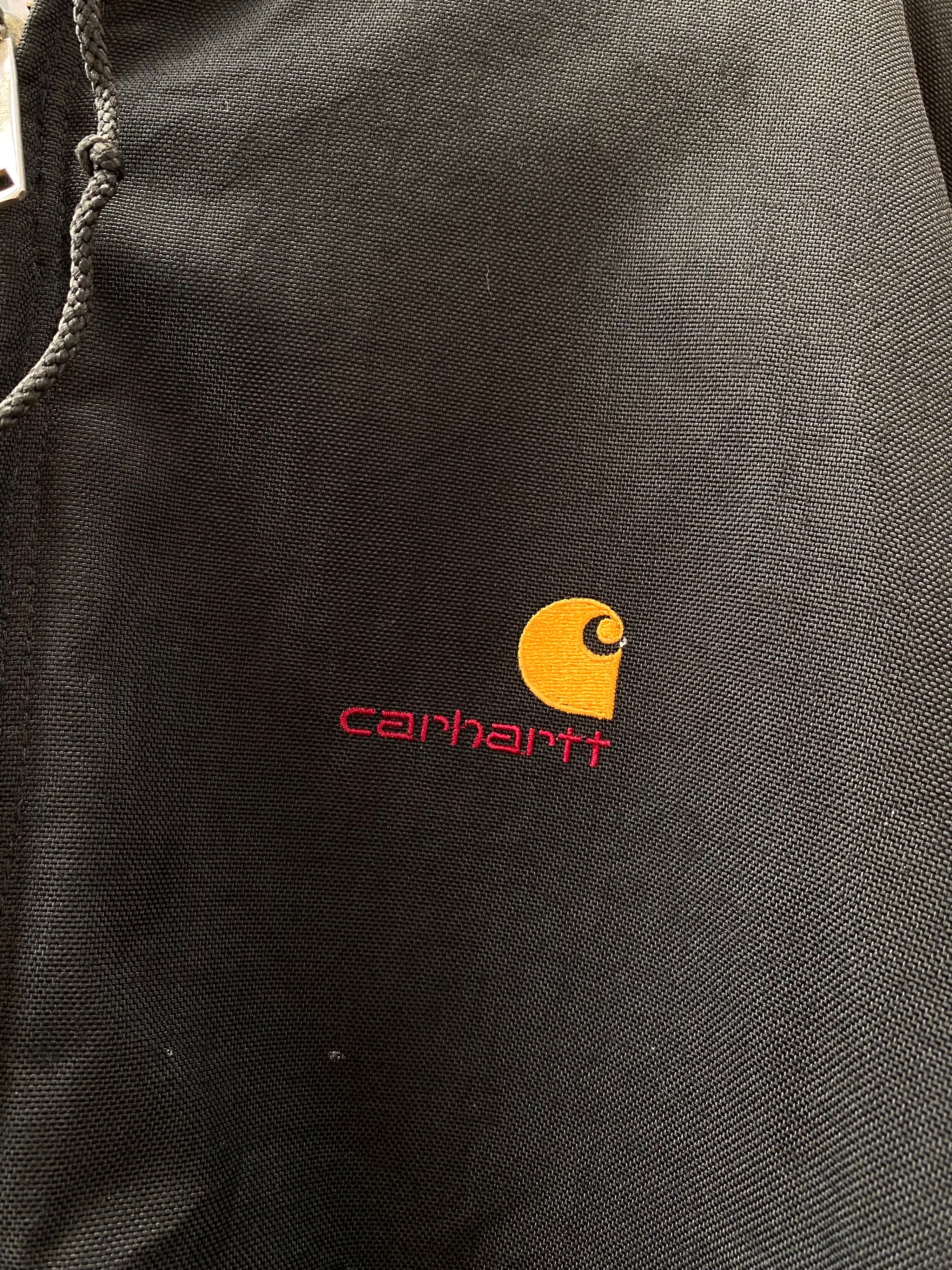 [L] Carhartt Black Active Jacket Embroidered Pocket Logo