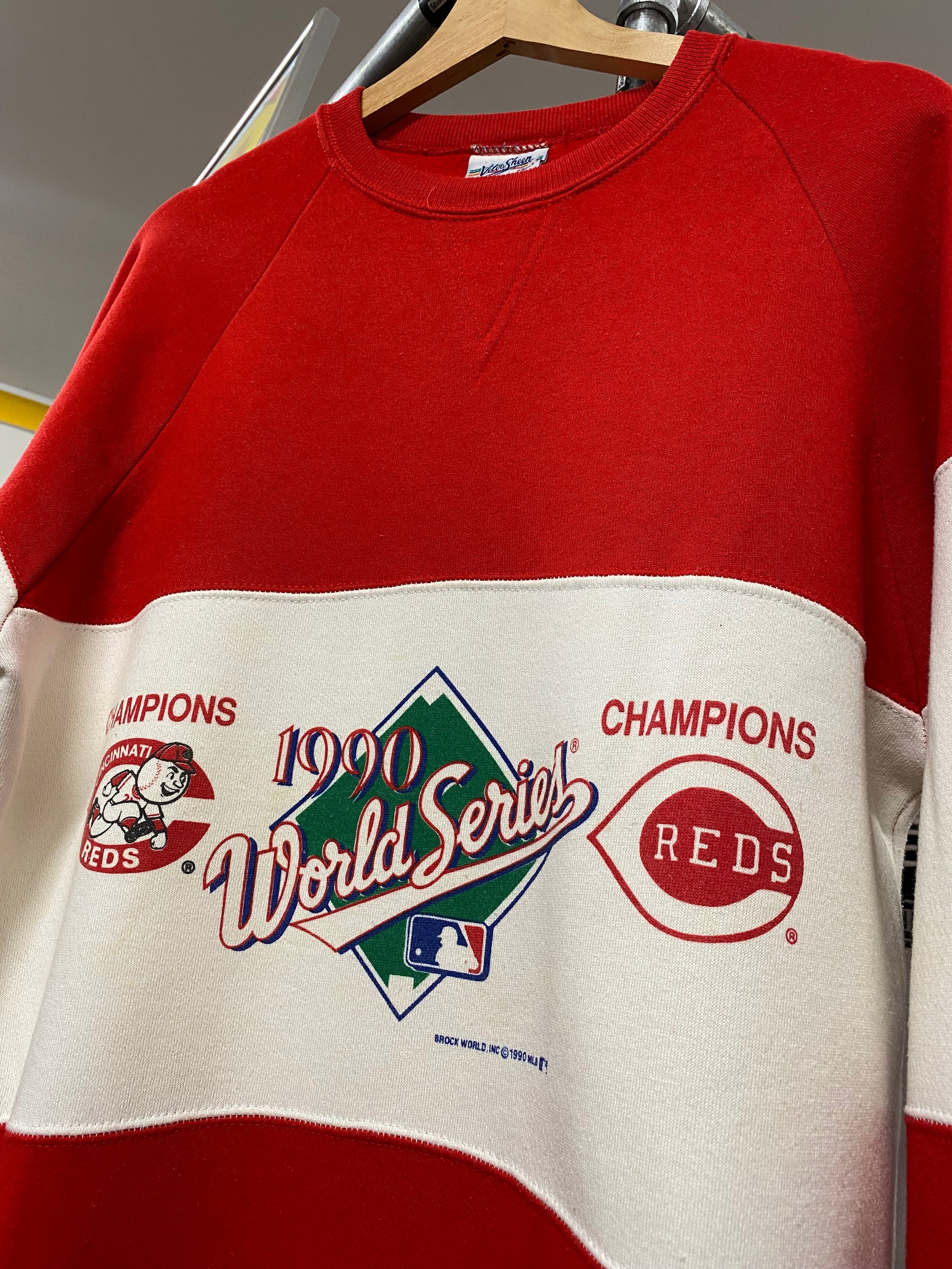 L - 1990 Cincinnati Reds World Series Champions Red/White Jumper