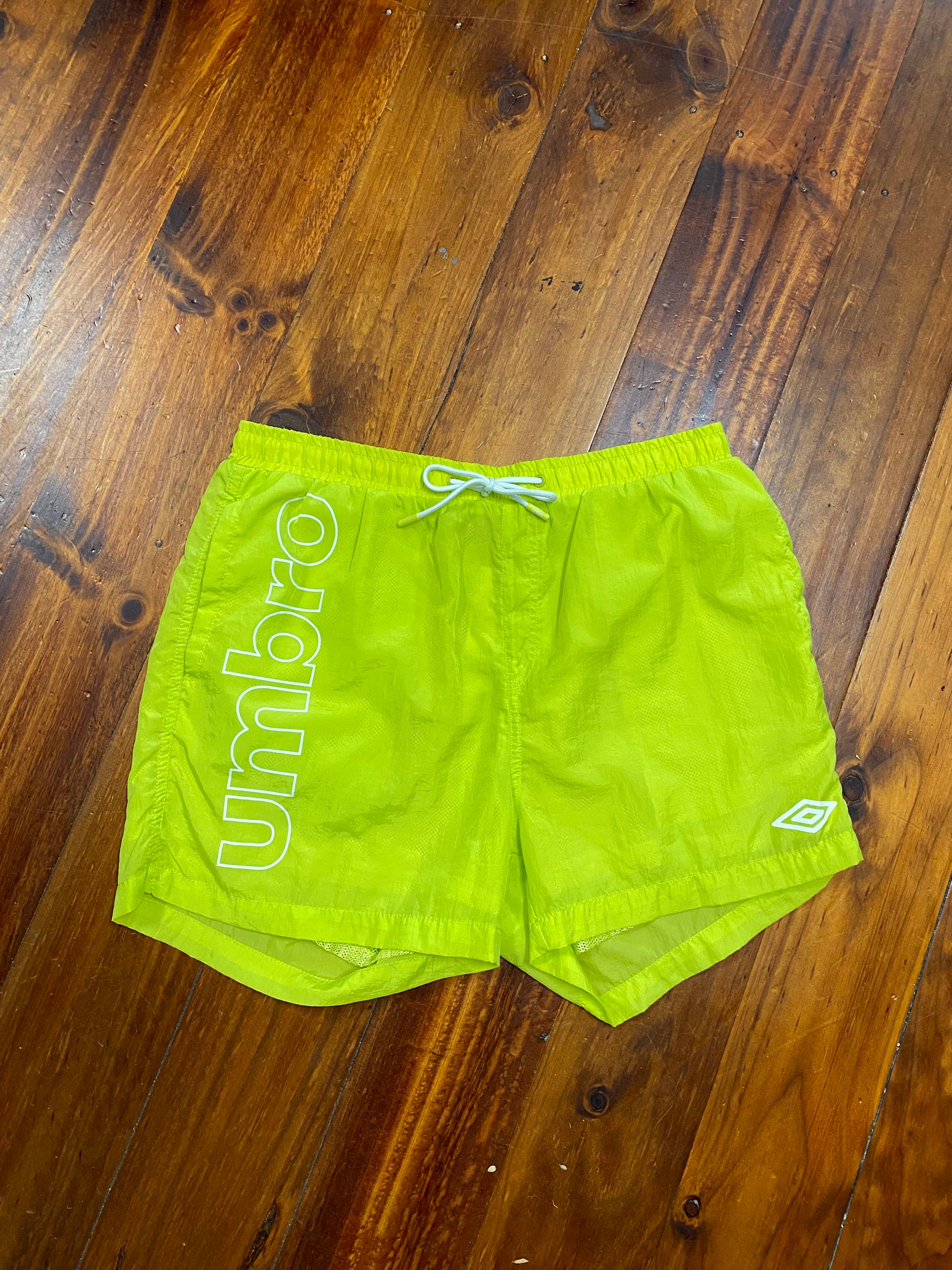 L - UMBRO Lime Spellout Shorts