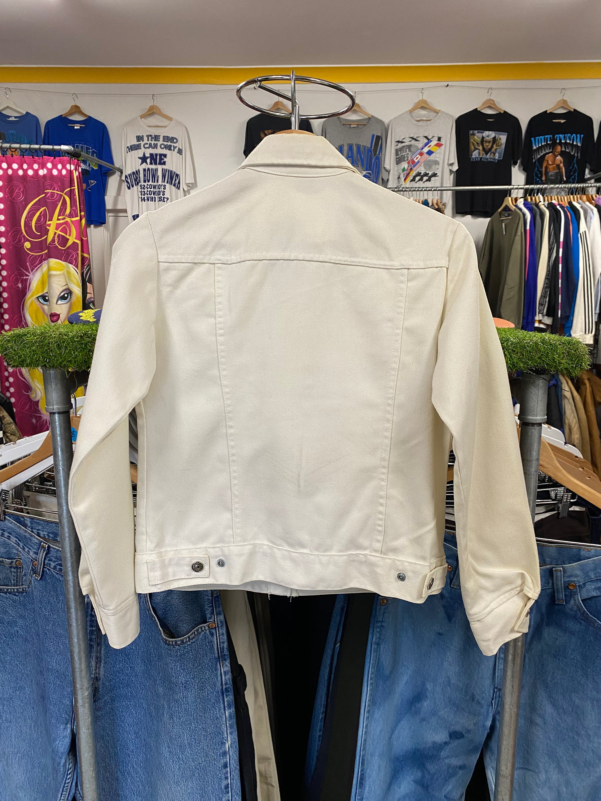 [S] Levi's White Denim Button up jacket