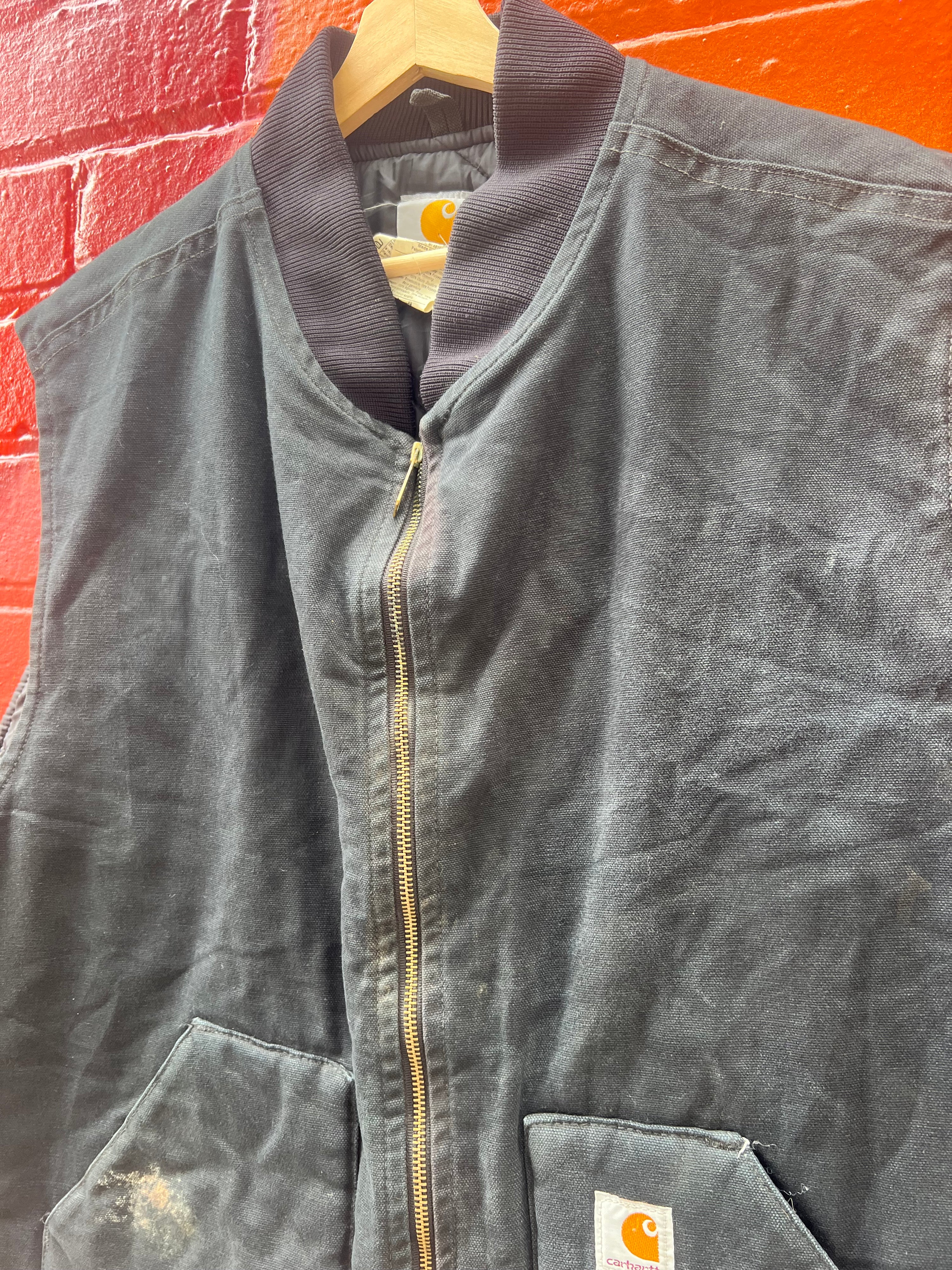[4XL] Carhartt Black Vintage Quilted Lined Vest