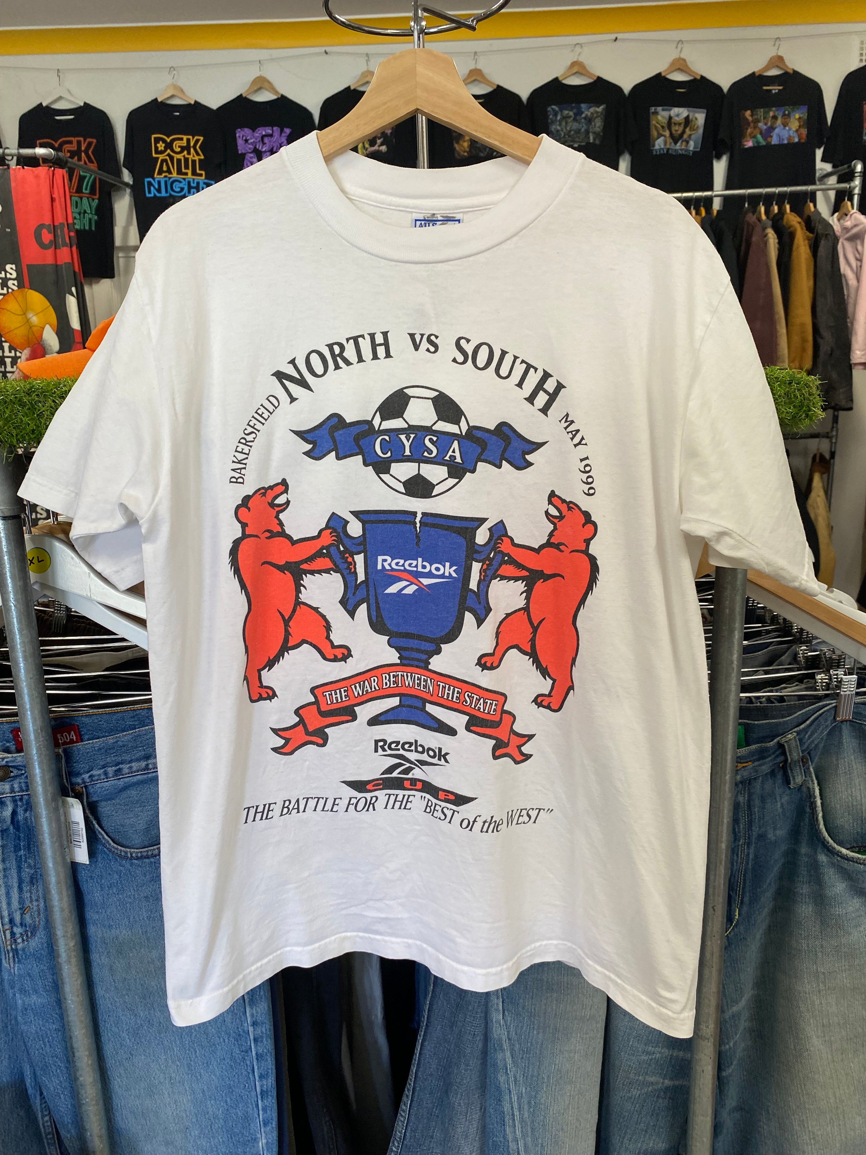 L - 1999 Reebok Cup North Vs South Soccer Tournament Tshirt