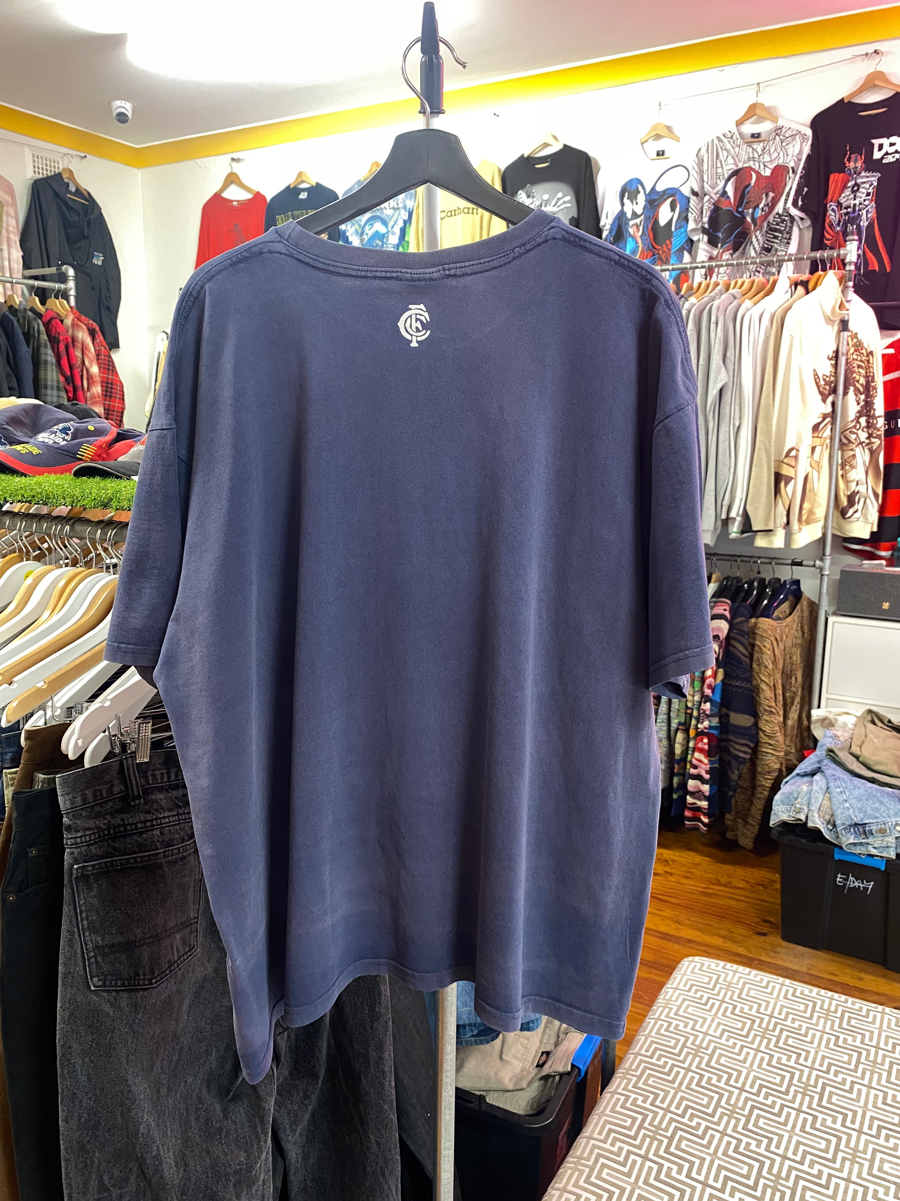 [2XL] Vintage Faded Carlton: Carn The Blues DS Tee
