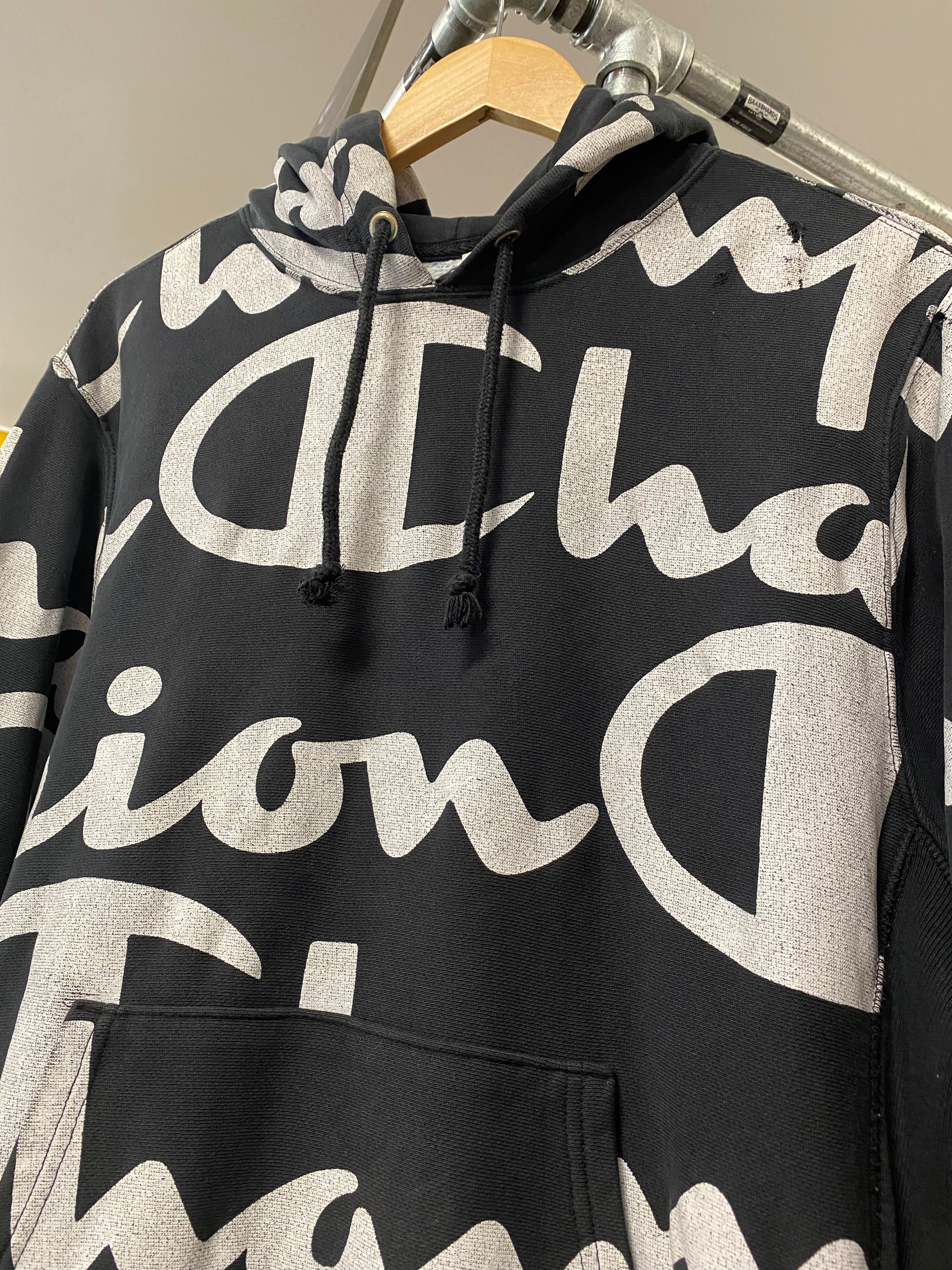 [M] Champion Large Print All Over Print Hoodie
