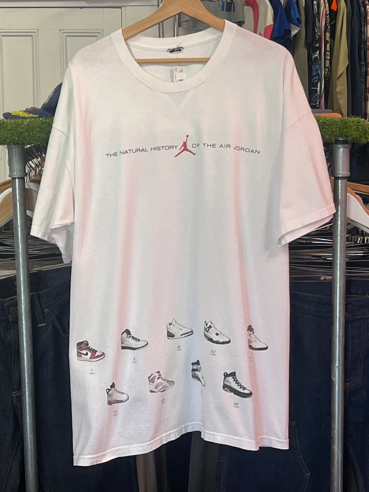 [2XL] 2003 Air Jordan 18 Years Of Love Double Sided White Tshirt