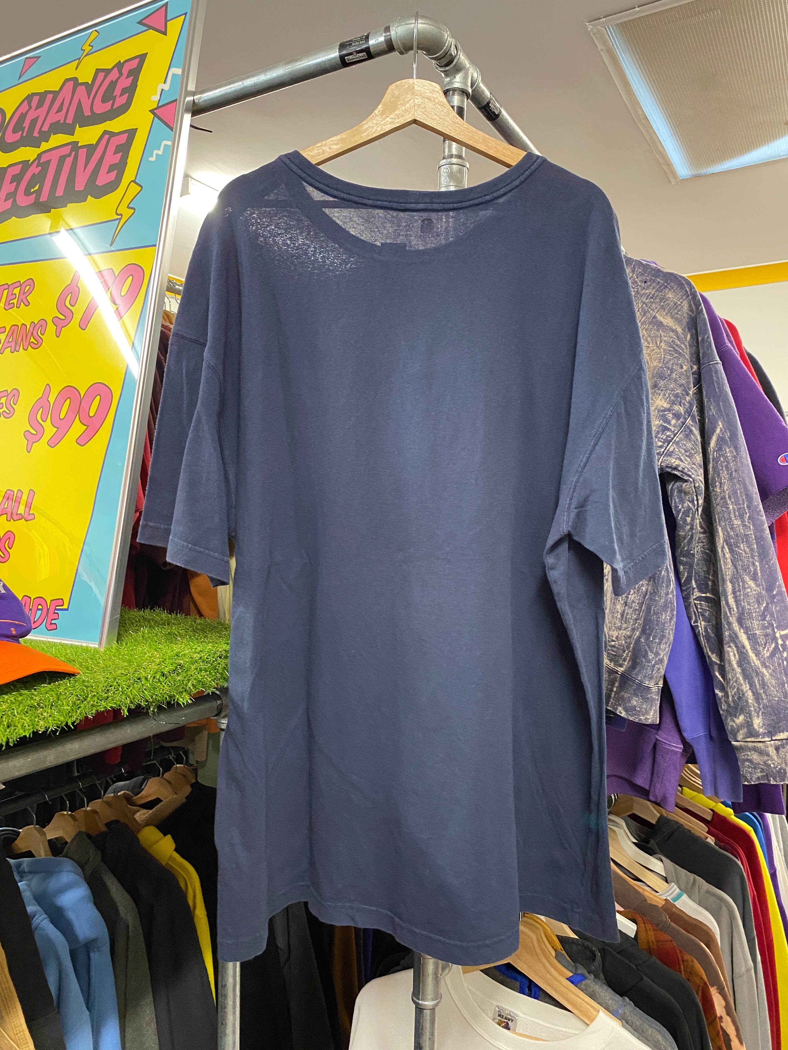 2XL - Carhartt Dark Blue Vertical Spellout Tee