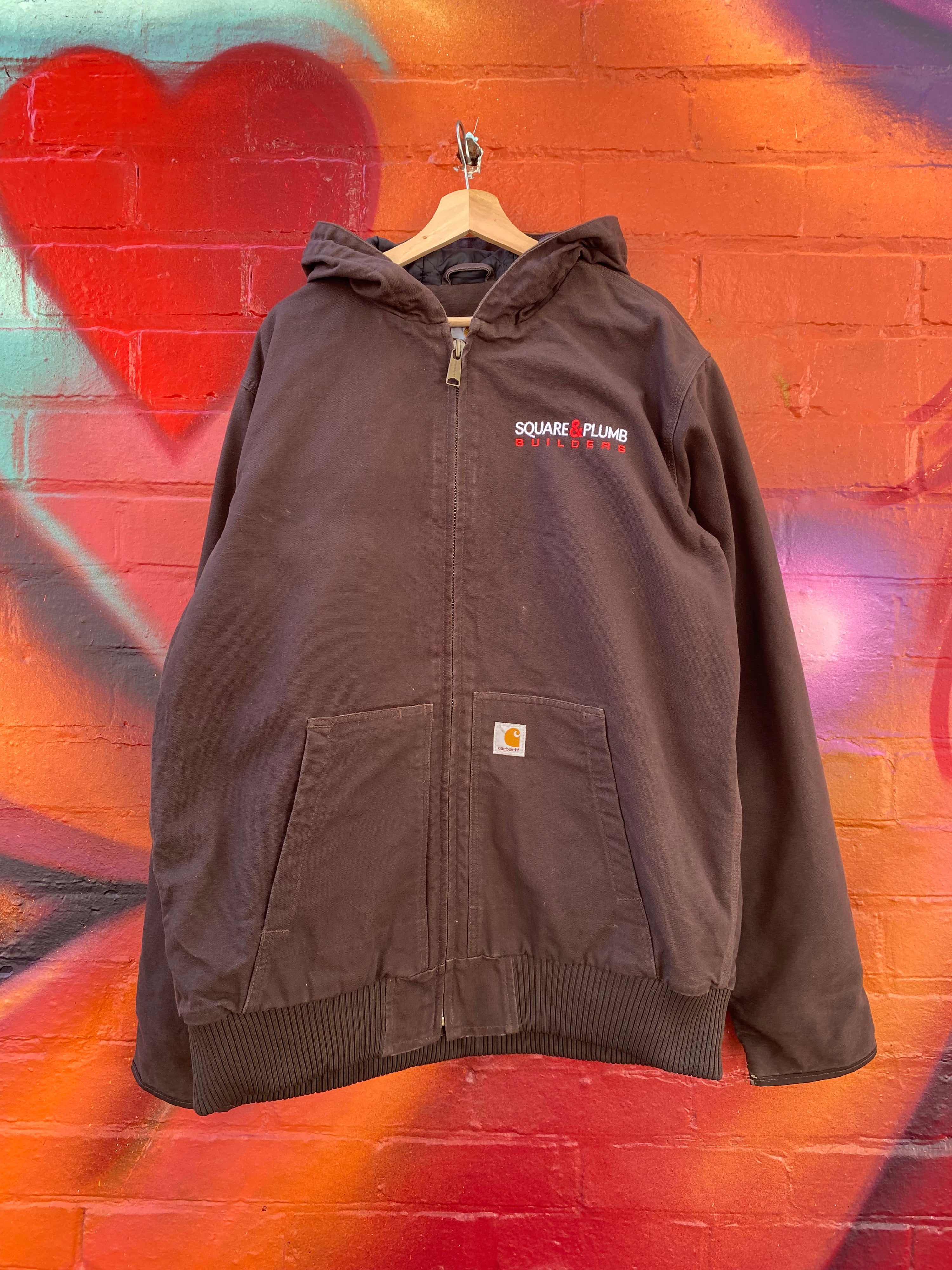 [L] Carhartt Dark Brown Active Square And Plumb Jacket 104050