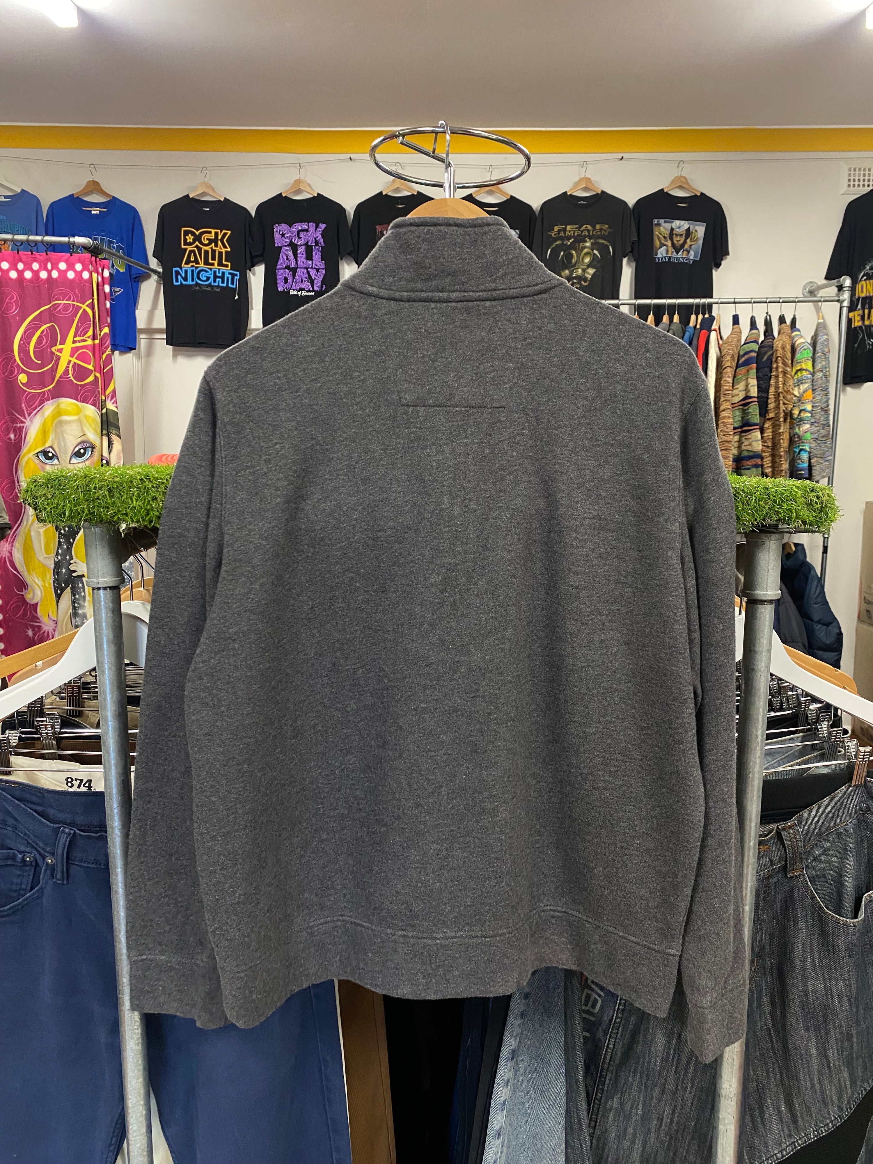 [S] Nautica Grey 1/4 Zip Jumper Pocket Logo