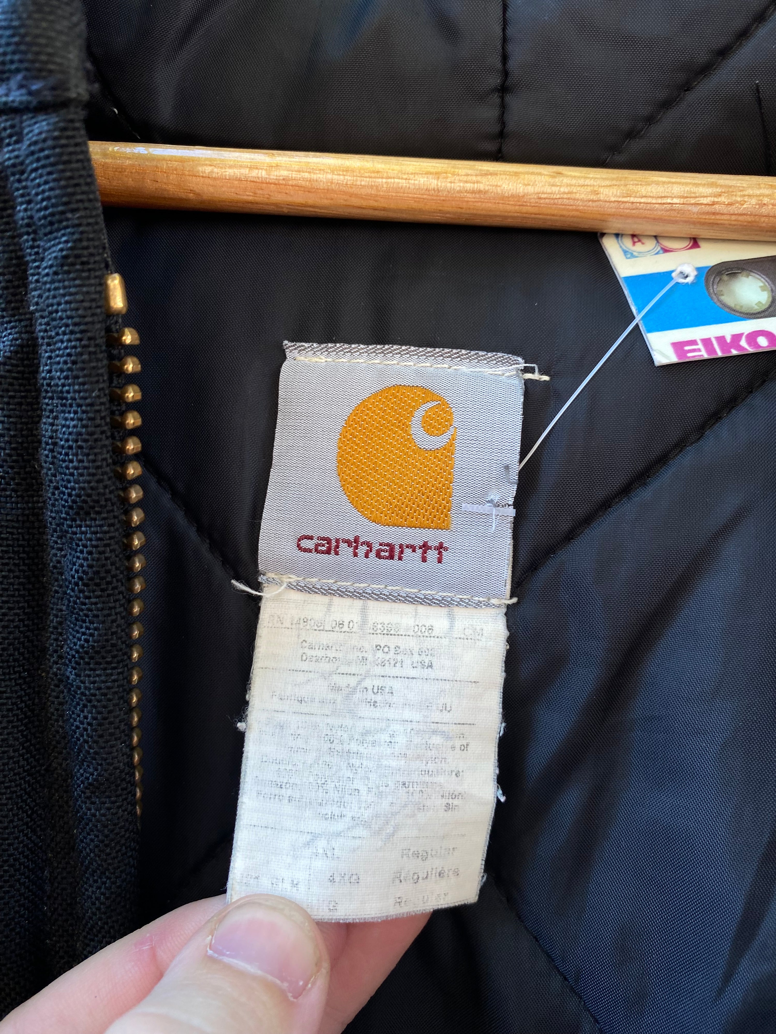 [4XL] Carhartt Black Active Jacket Broken Zip