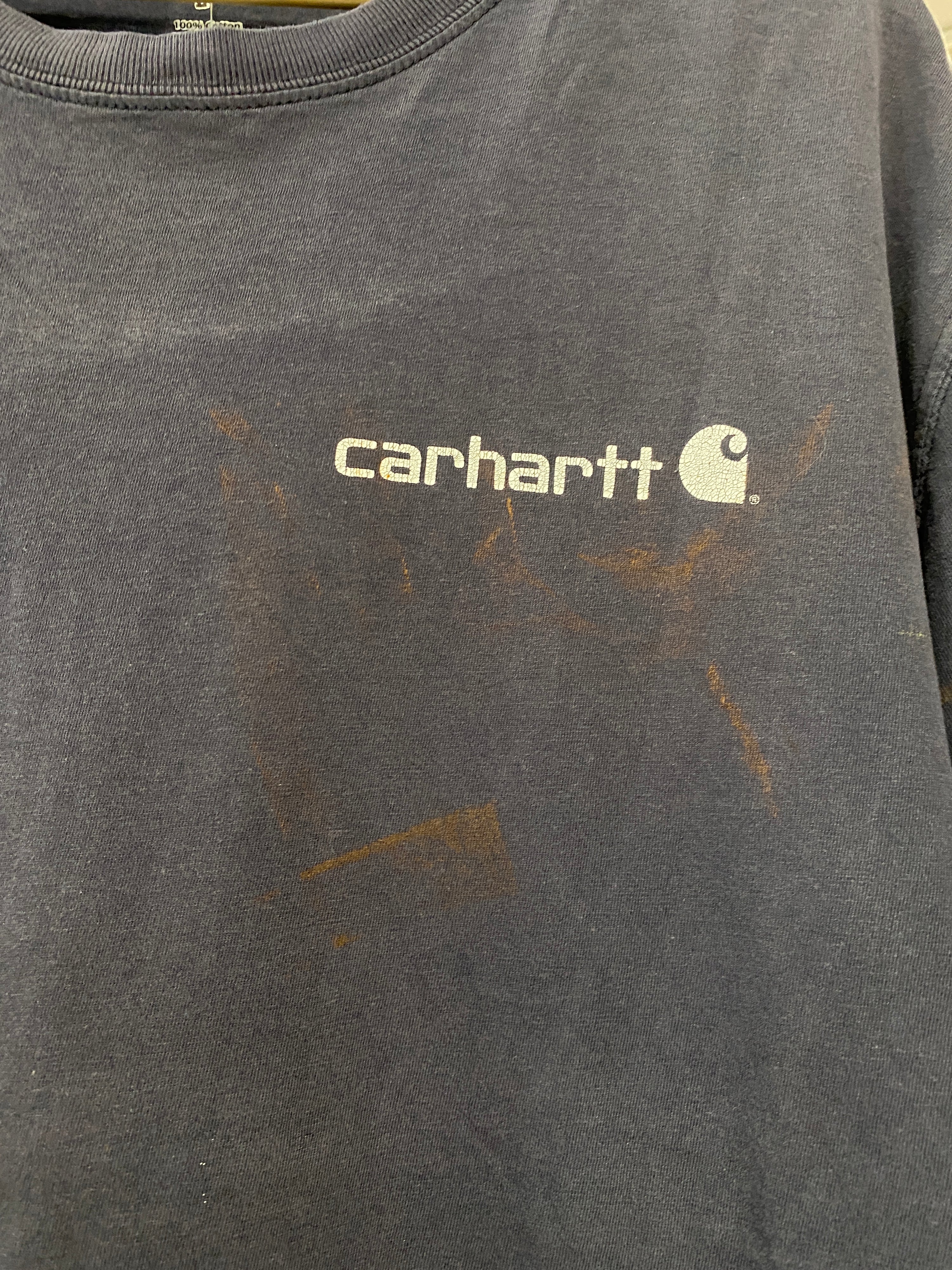 L - Carhartt Distressed Blue DS: Have To Work, Live To Fish