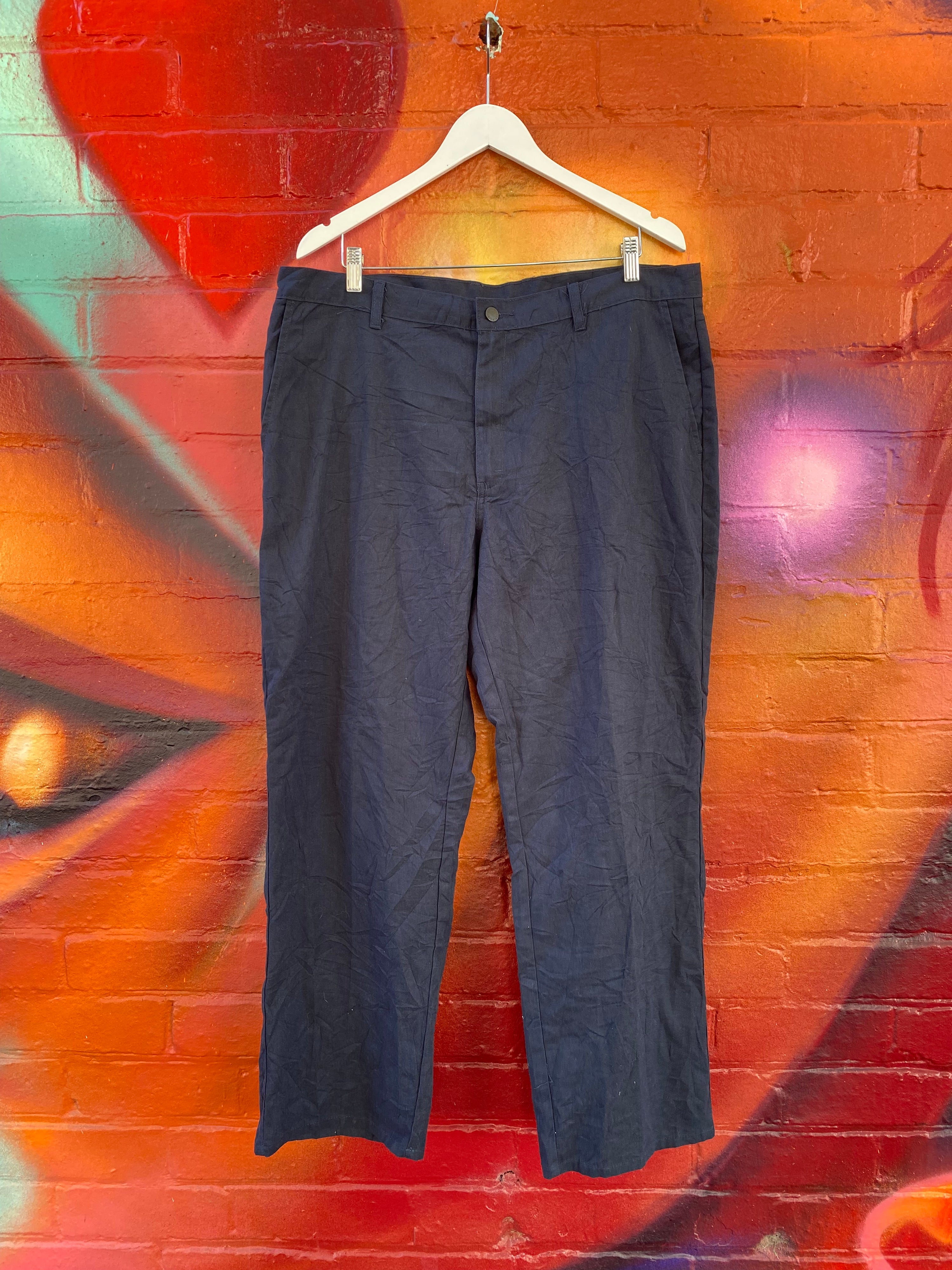 [40] Dickies Navy Baggy Work Pants D156