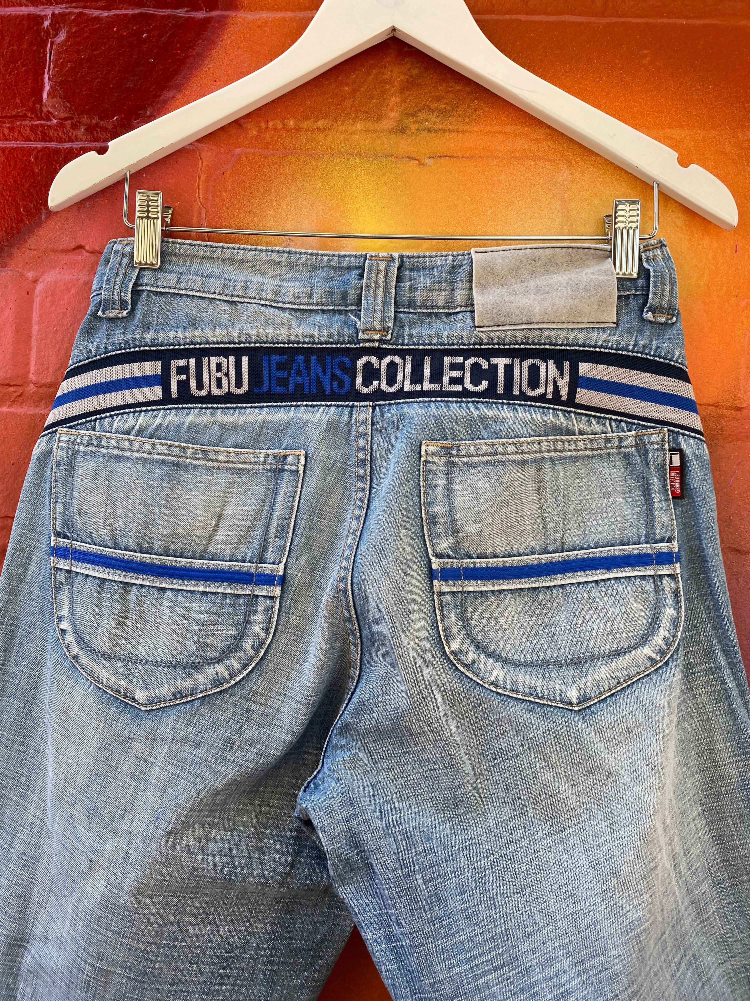 [28] FUBU 09205 Blue Elastic Band Denim Jeans