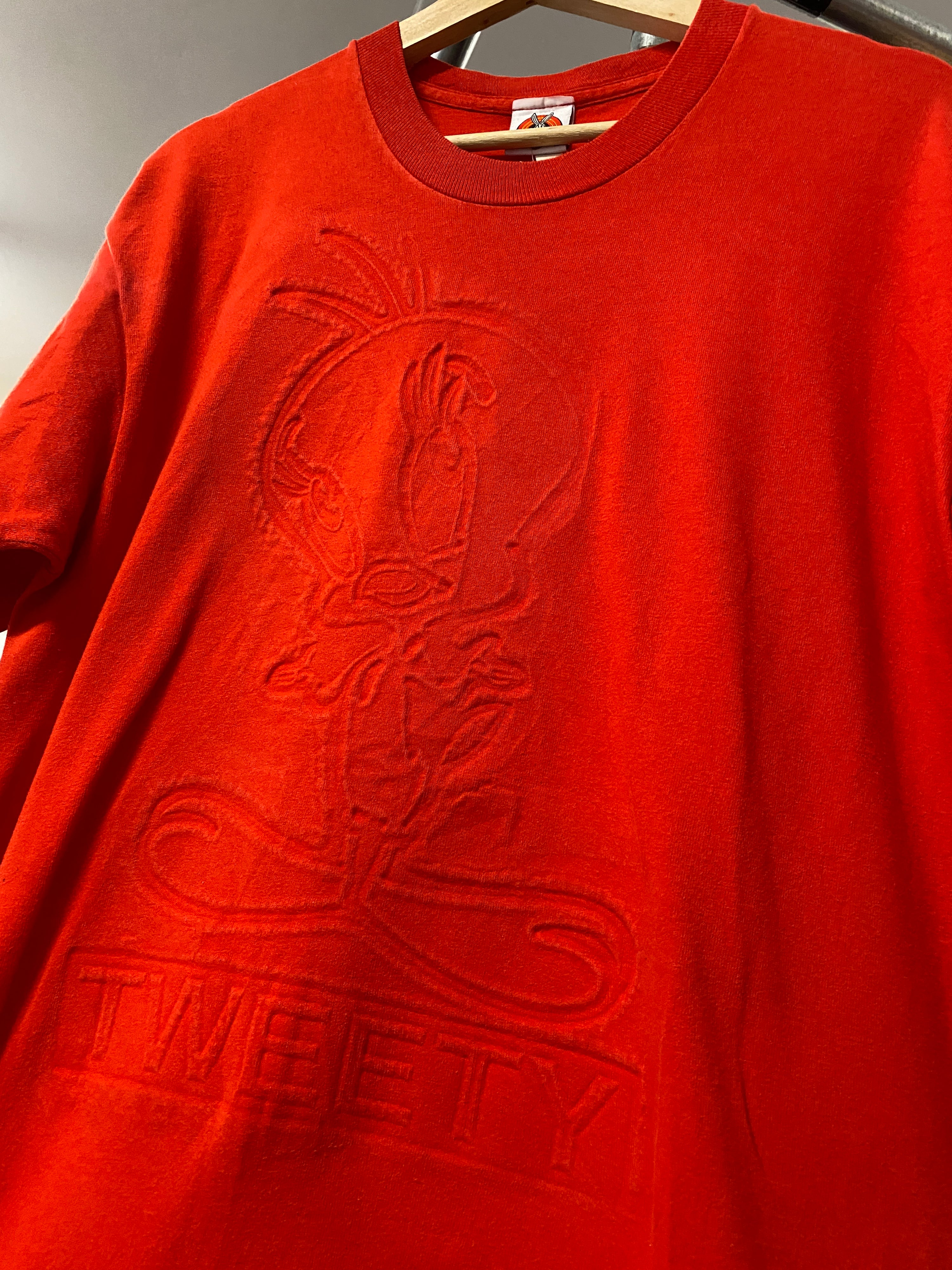 L - 1997 Red Tweety Pressed Print Tee