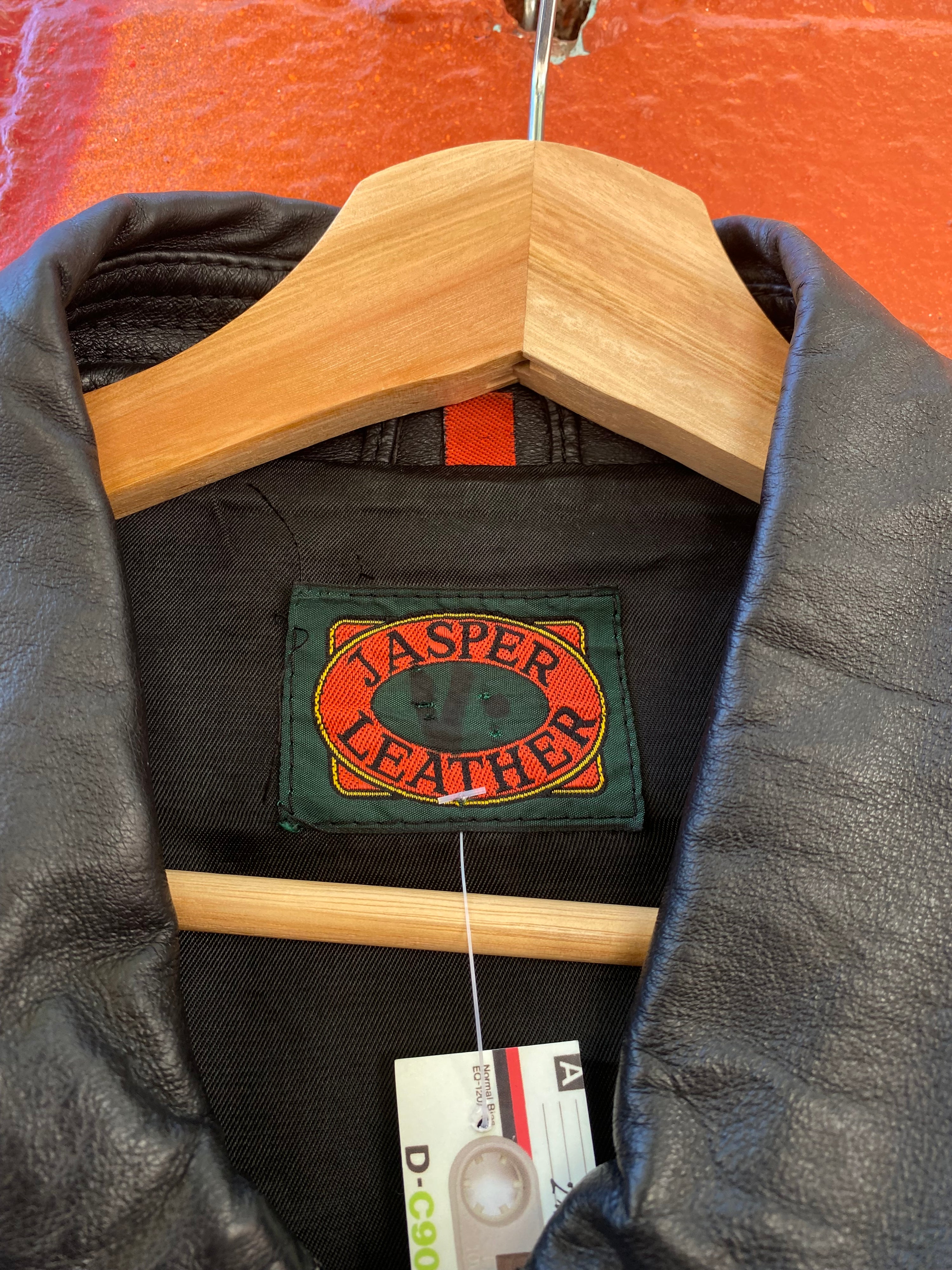 [L] Vintage Jasper Leather Black Jacket