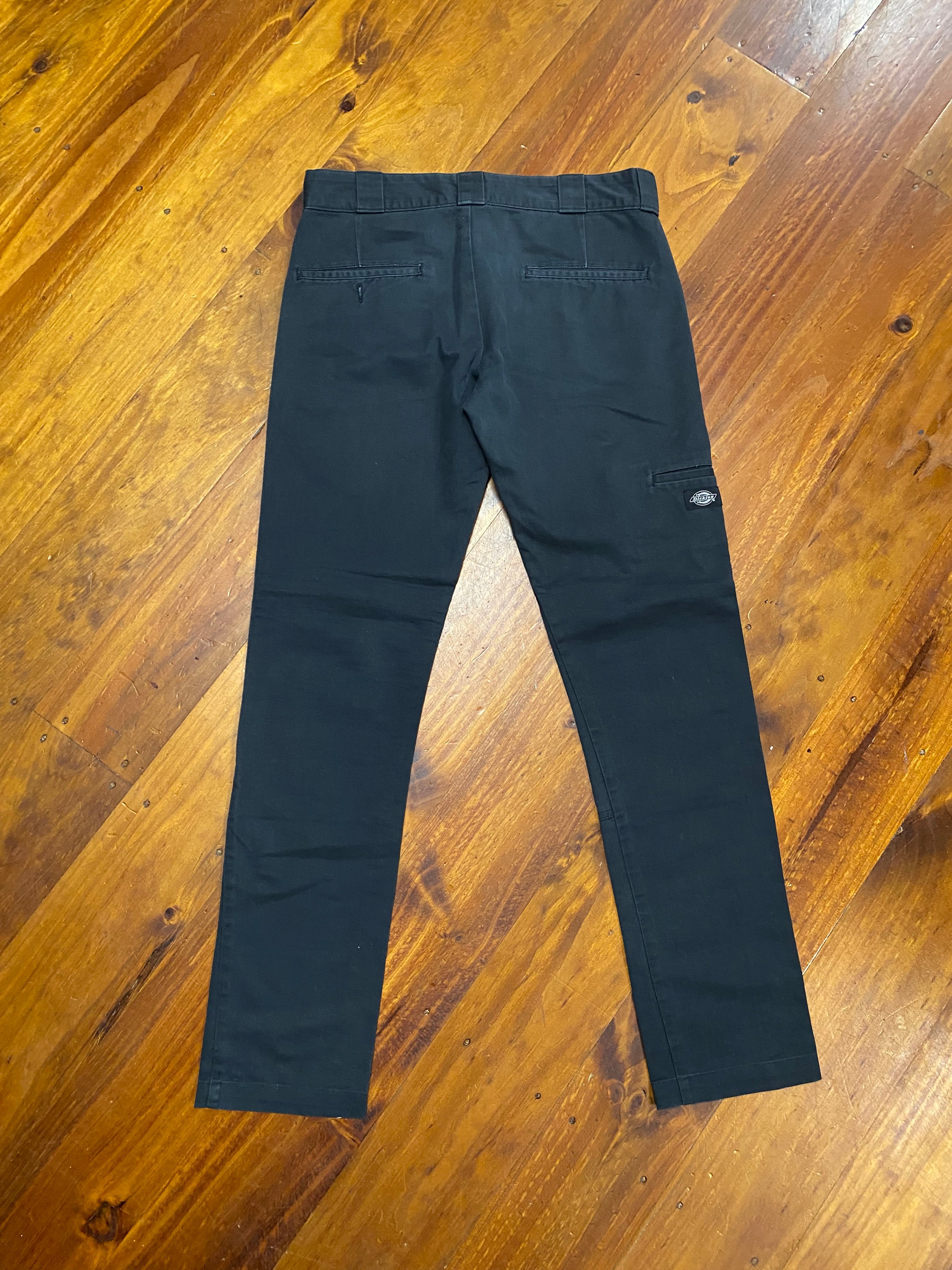 [30] Dickies Skinny-leg Double Knee Work Pants Black
