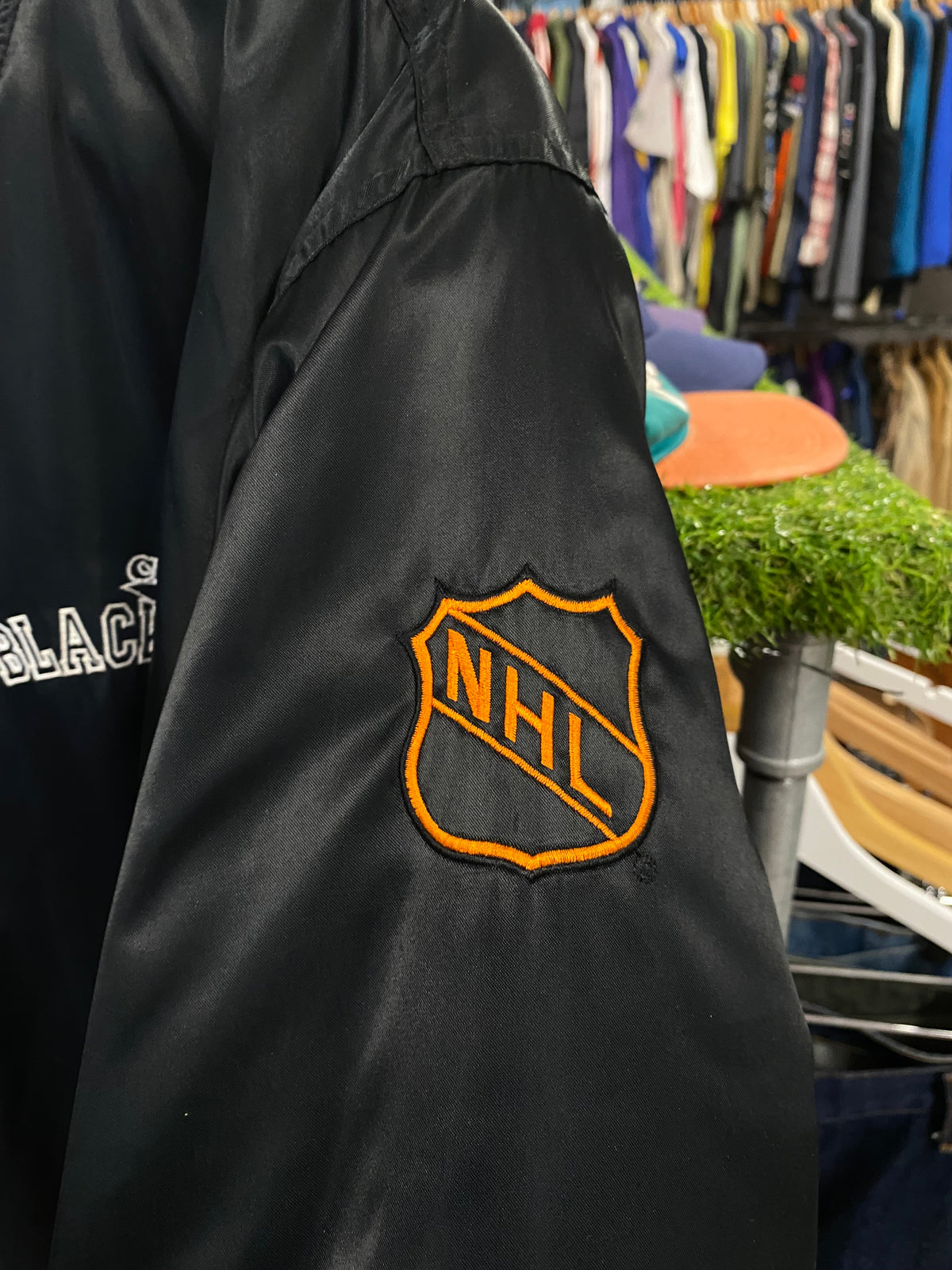[M] Vintage Chicago Blackhawks Black Bomber Jacket