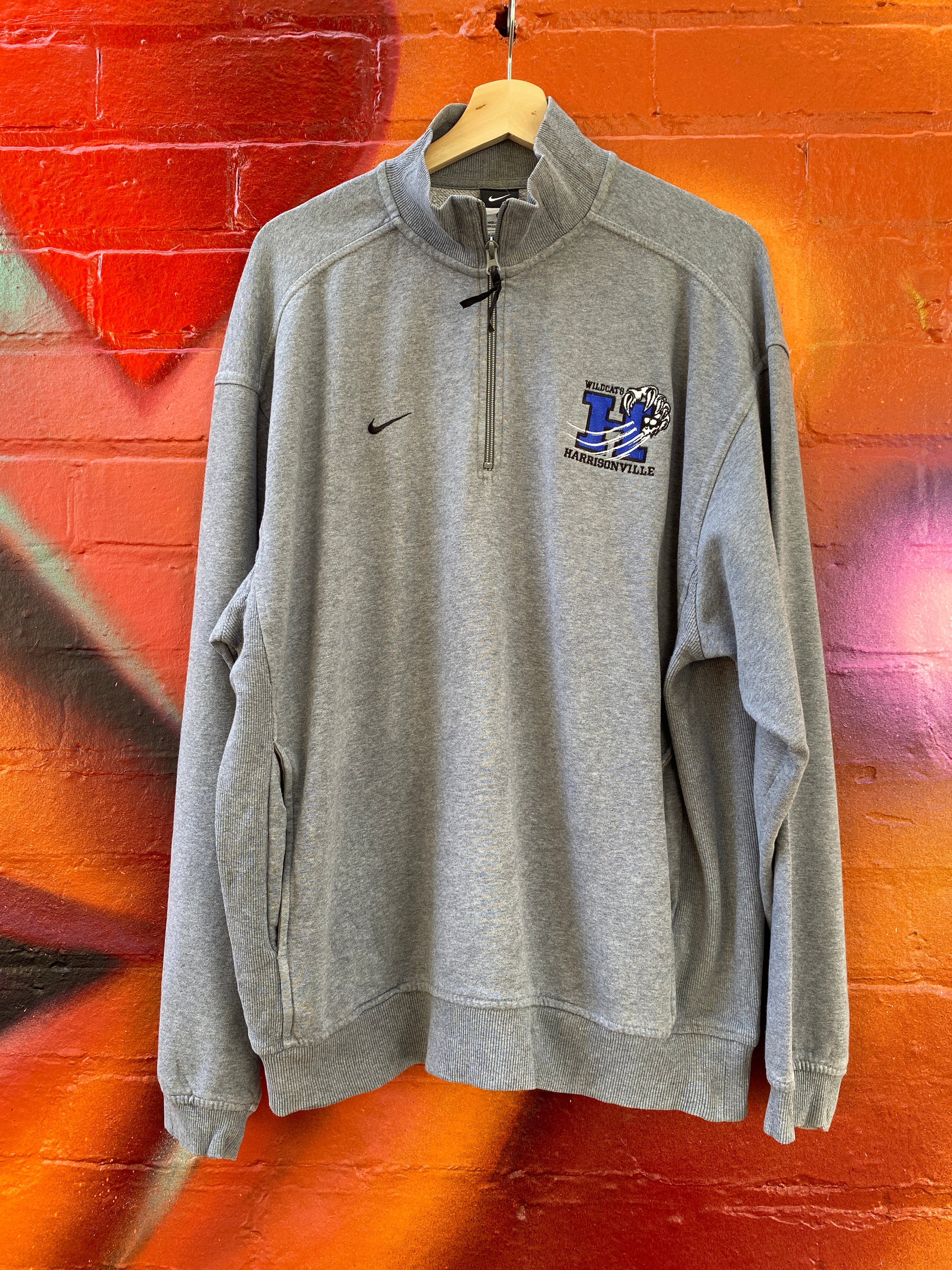 M - Harrisonville Wildcats Nike 1/4 Zip Grey