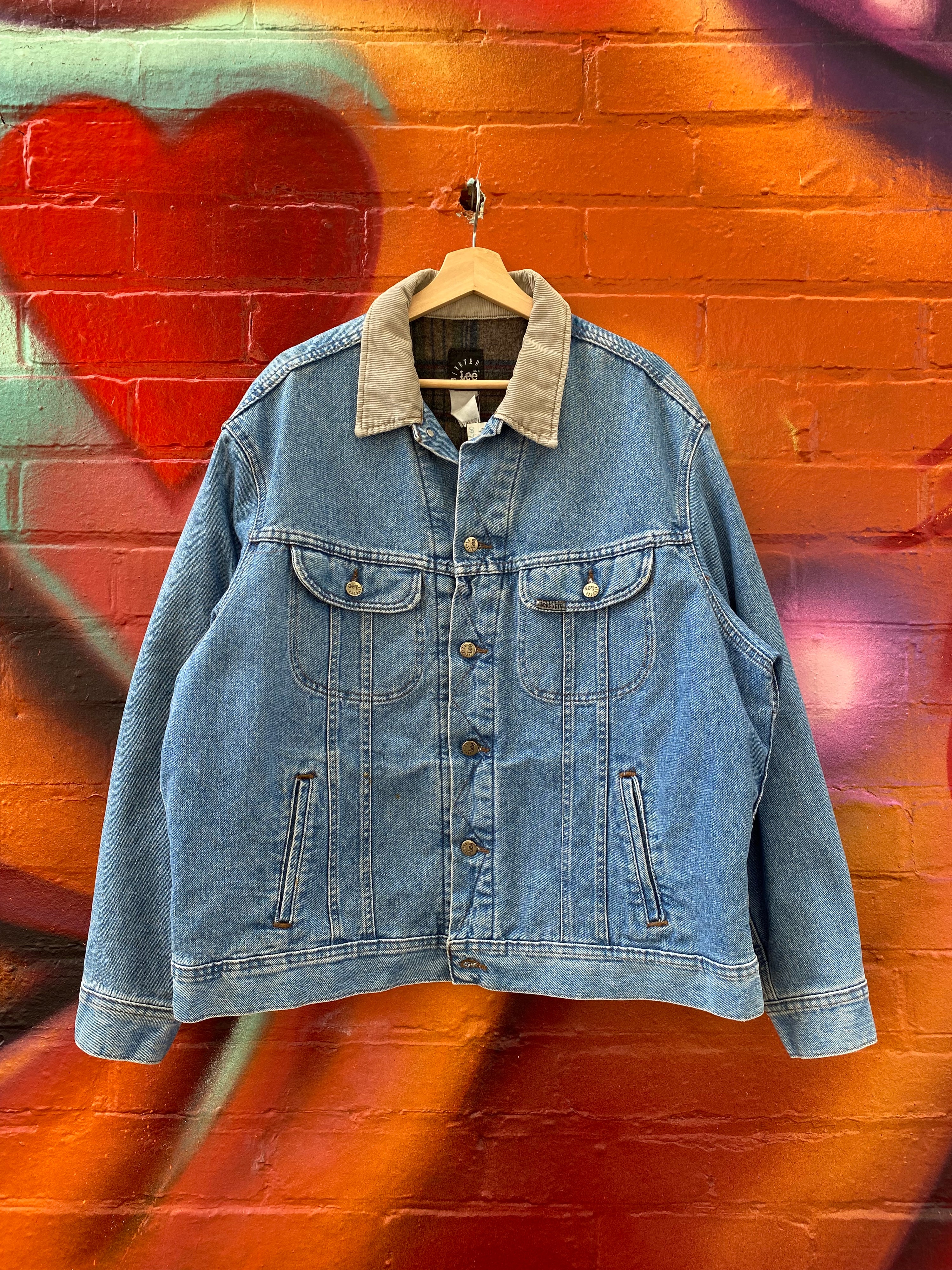 [XL] Vintage 1980s LEE Rivited Blanket Lined Denim Jacket