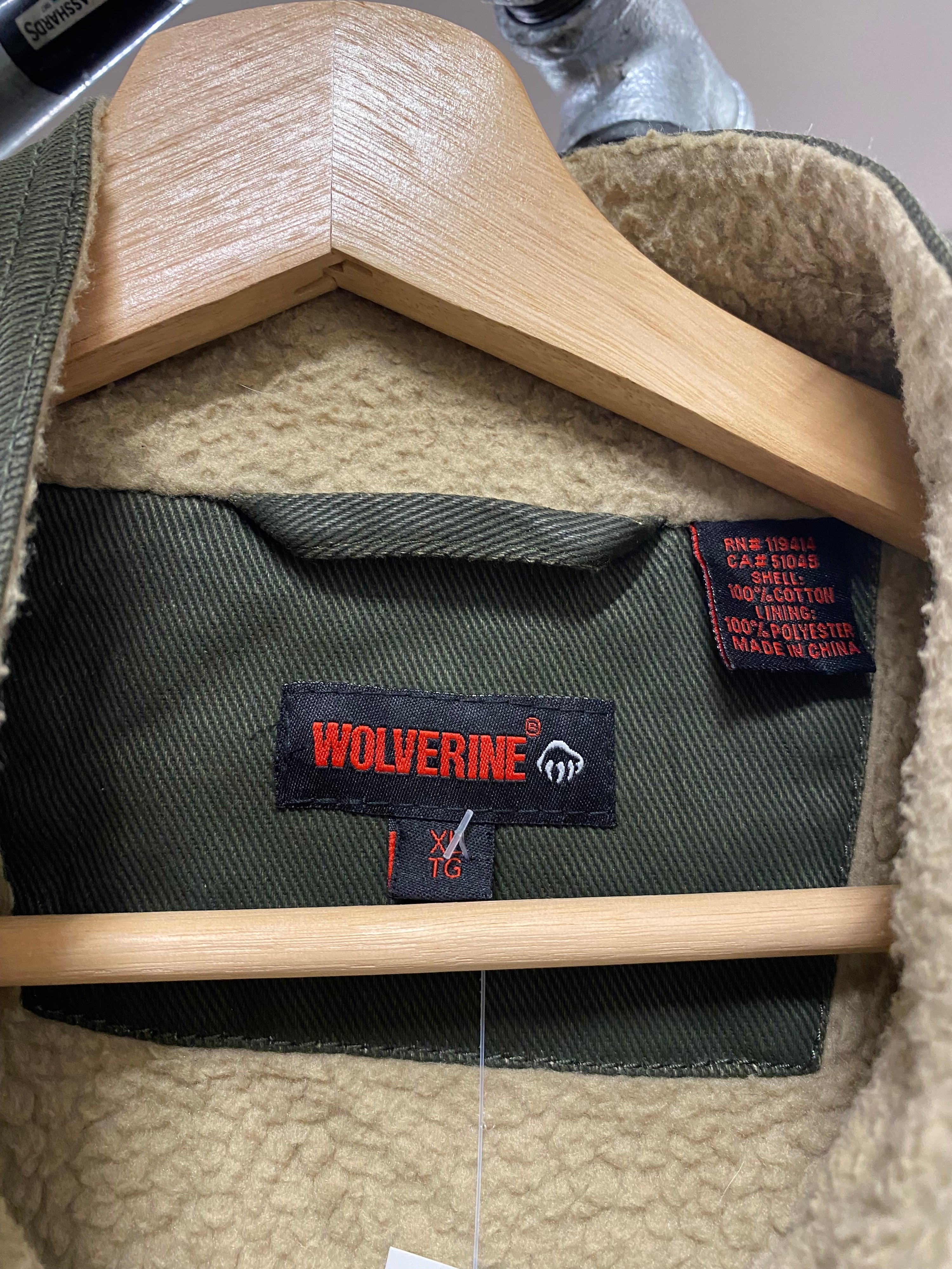 [XL] Wolverine Sherpa Lined Green Work Vest
