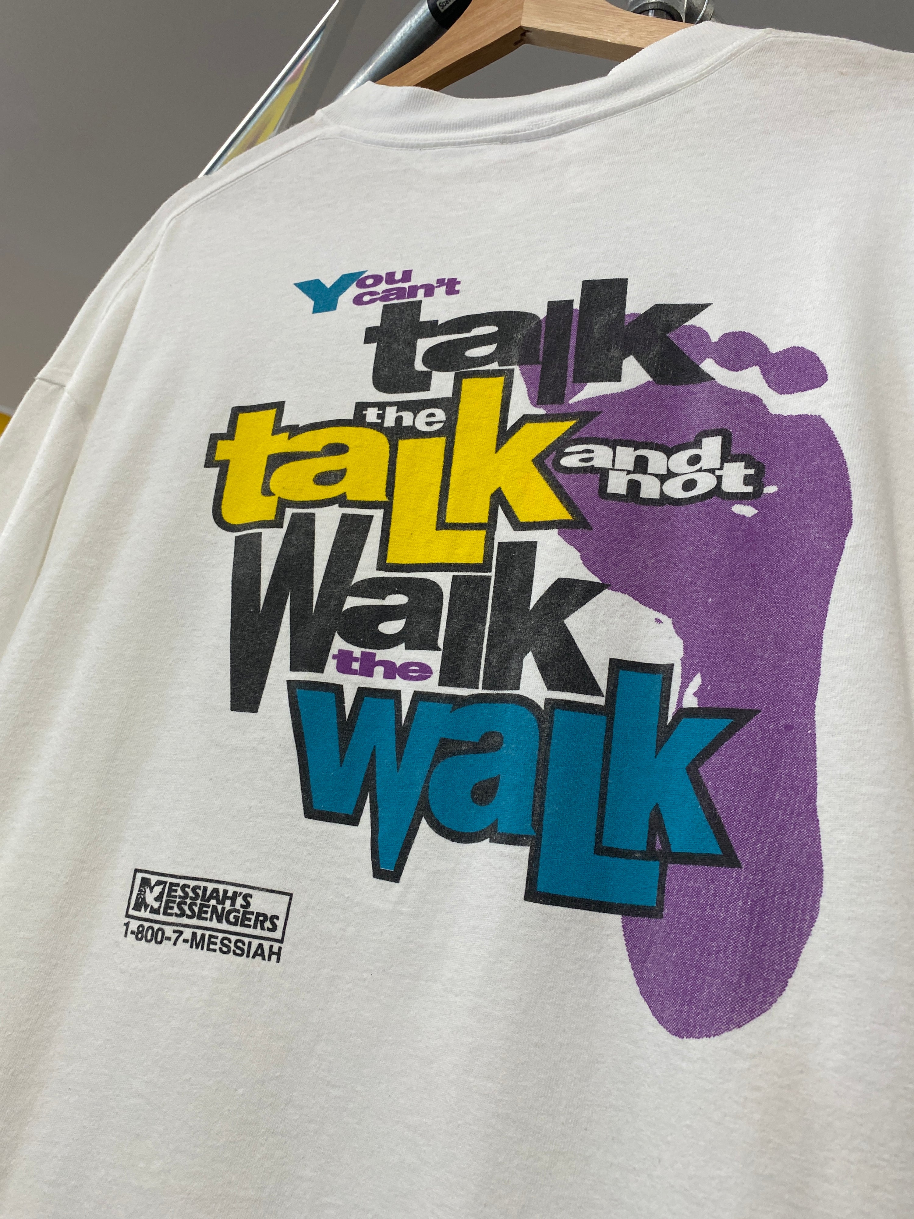 2XL - 90s You Can't Talk The Talk White Jesus Tee