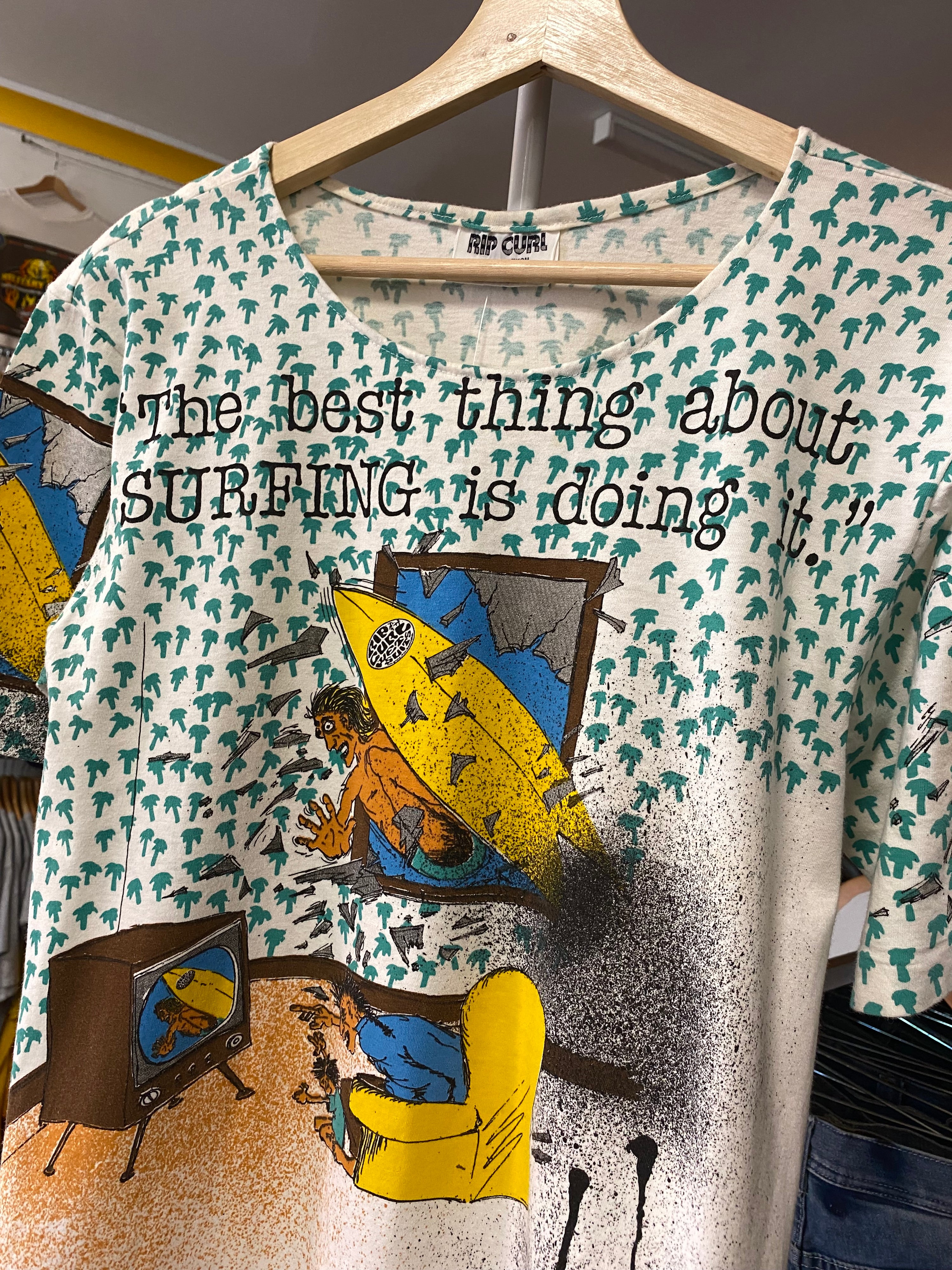 [M] 1980s Rip Curl Surfing All Over Print