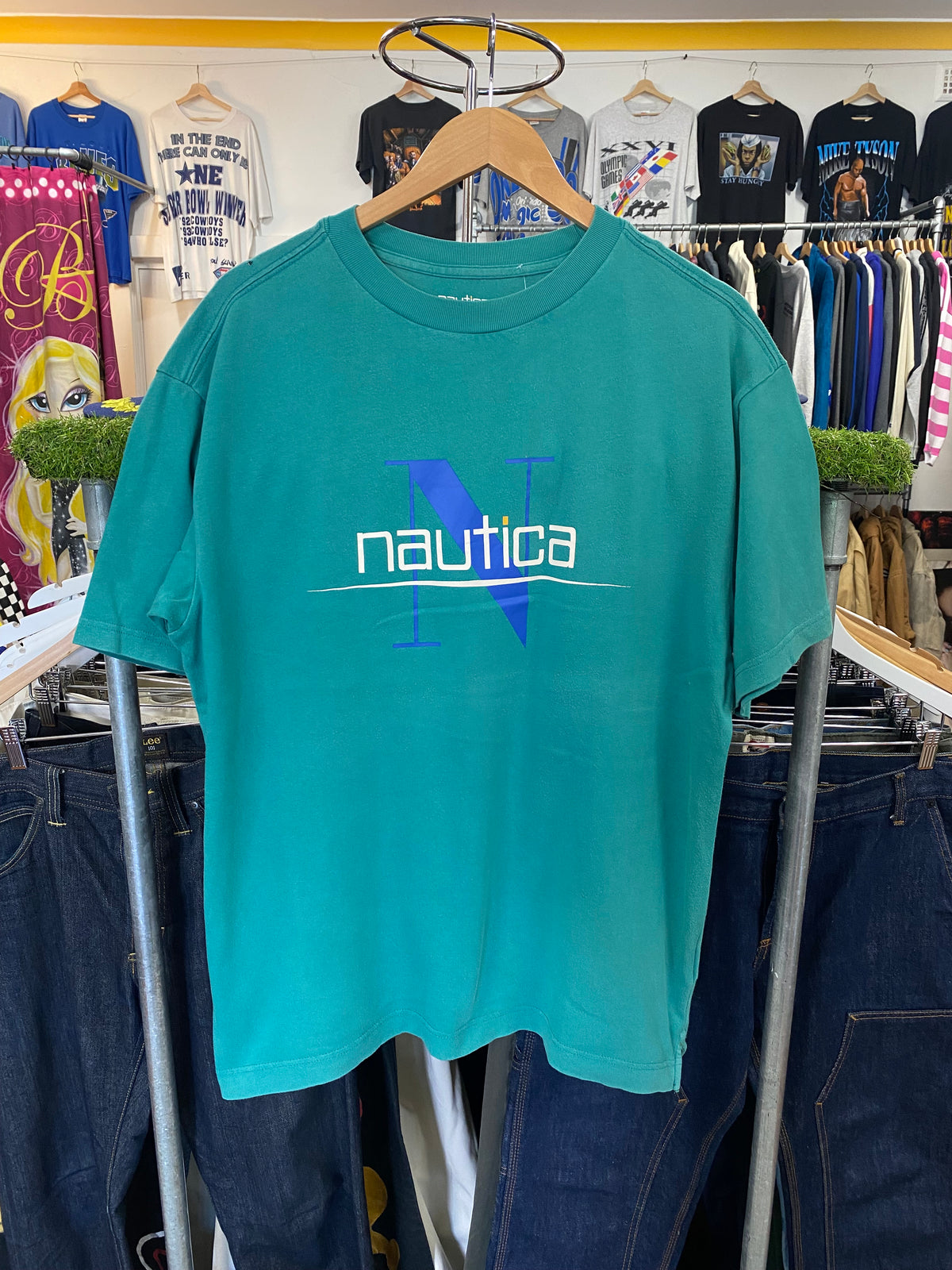 [M/L] Nautica Big N Logo Teal Tee