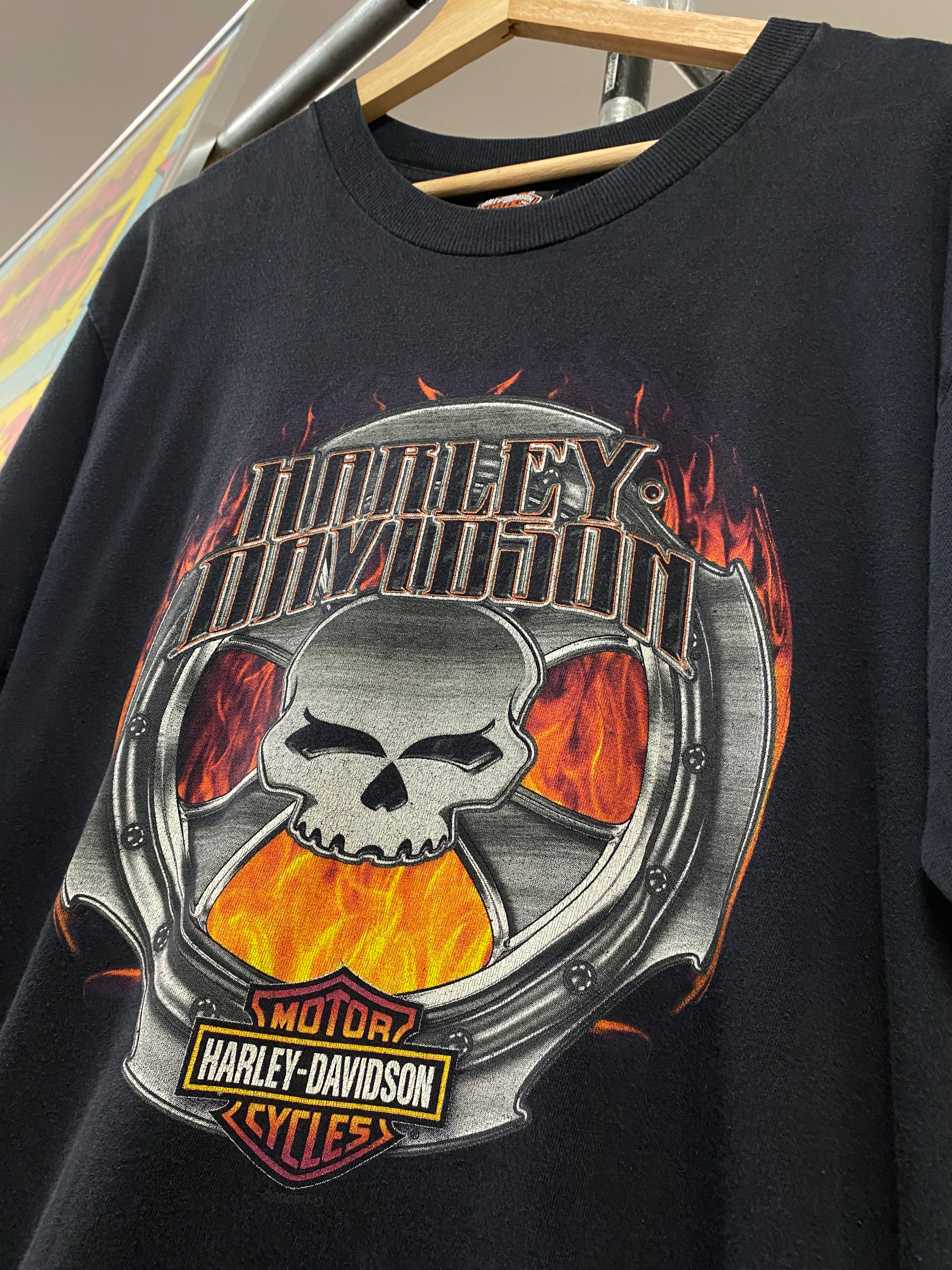 L - Harley Davidson Alamo City, Texas Skull DS Black Tee