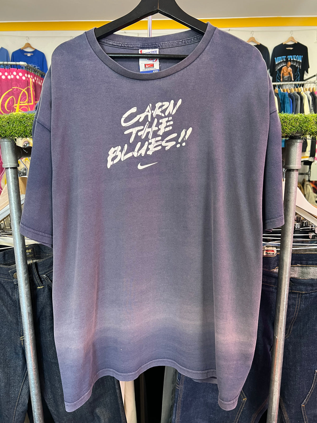[2XL] Vintage Faded Carlton: Carn The Blues DS Tee