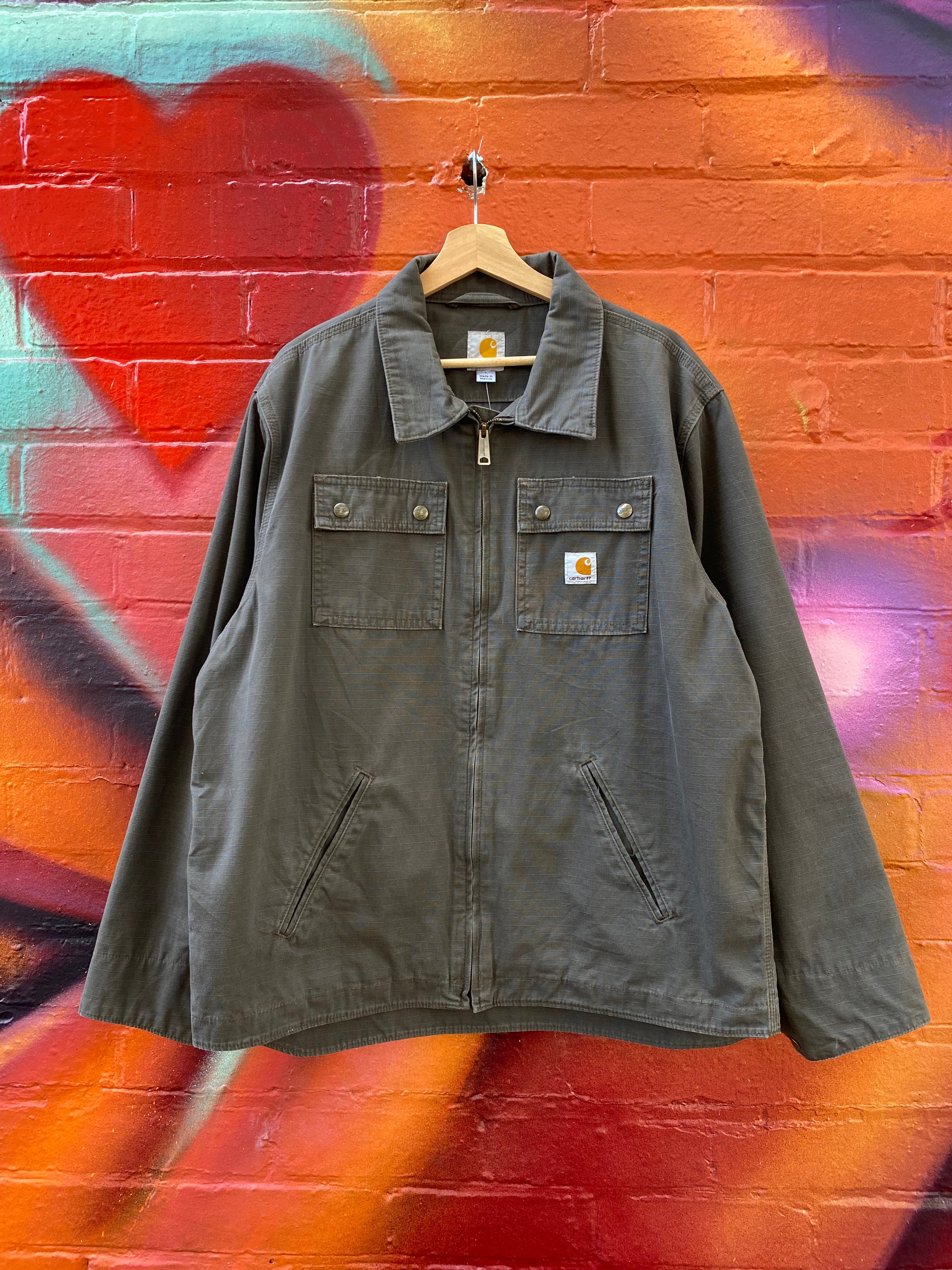 [L] Carhartt Rip Stop Cotton Zip Up Jacket 100257