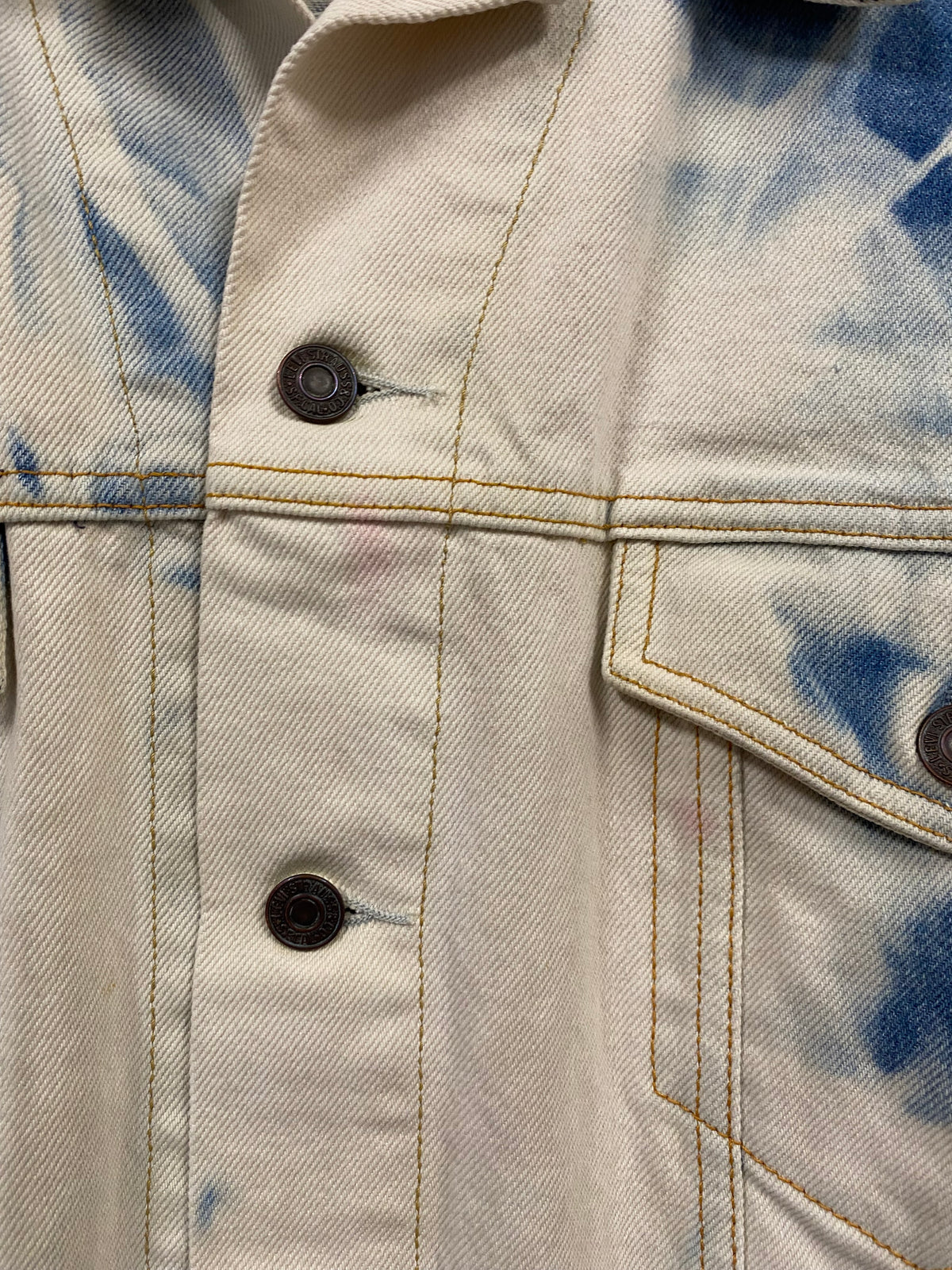 [L] Levi Strauss Signature White/Blue Denim Jacket