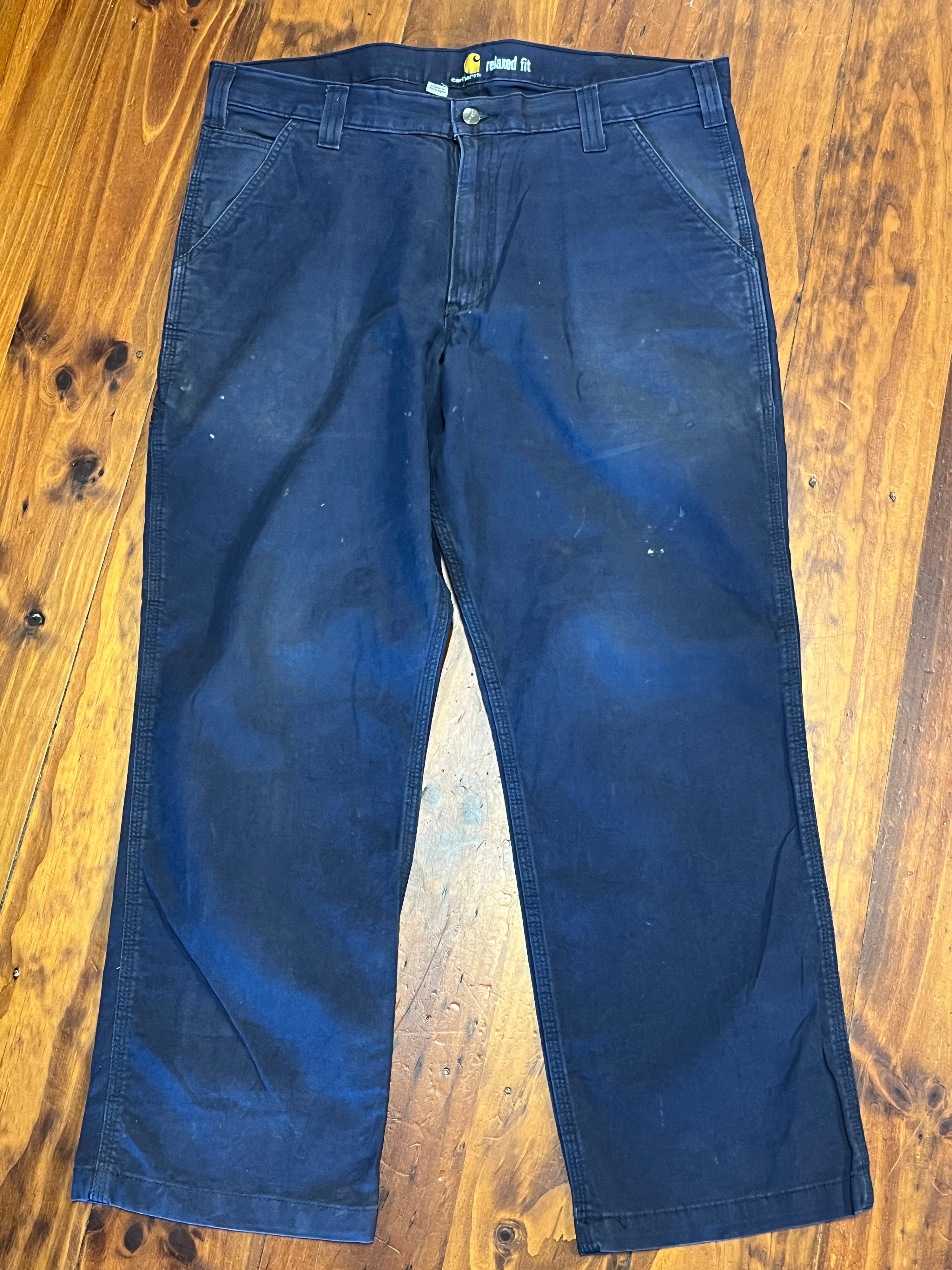 [36] Carhartt Dark Blue Work Pants 36x30